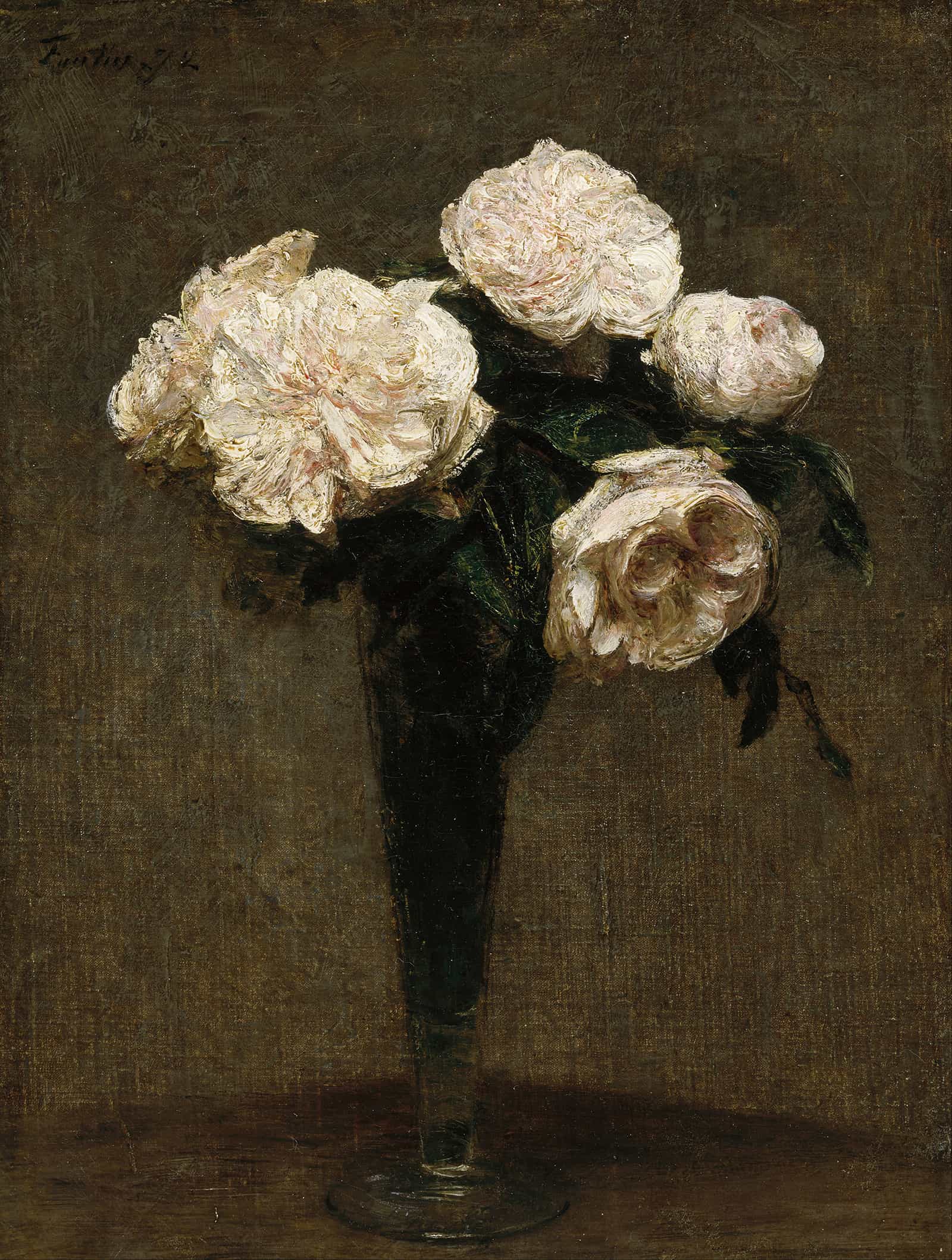 Roses In A Vase by Henri Fantin Latour