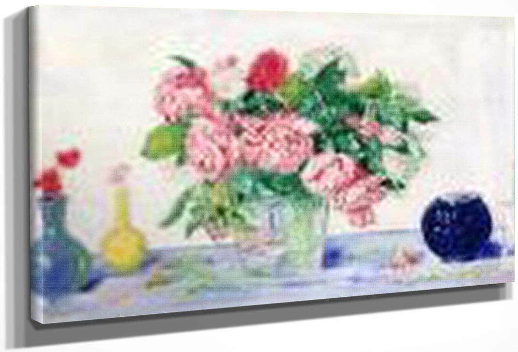 Roses, Tanager And Vases By James Ensor