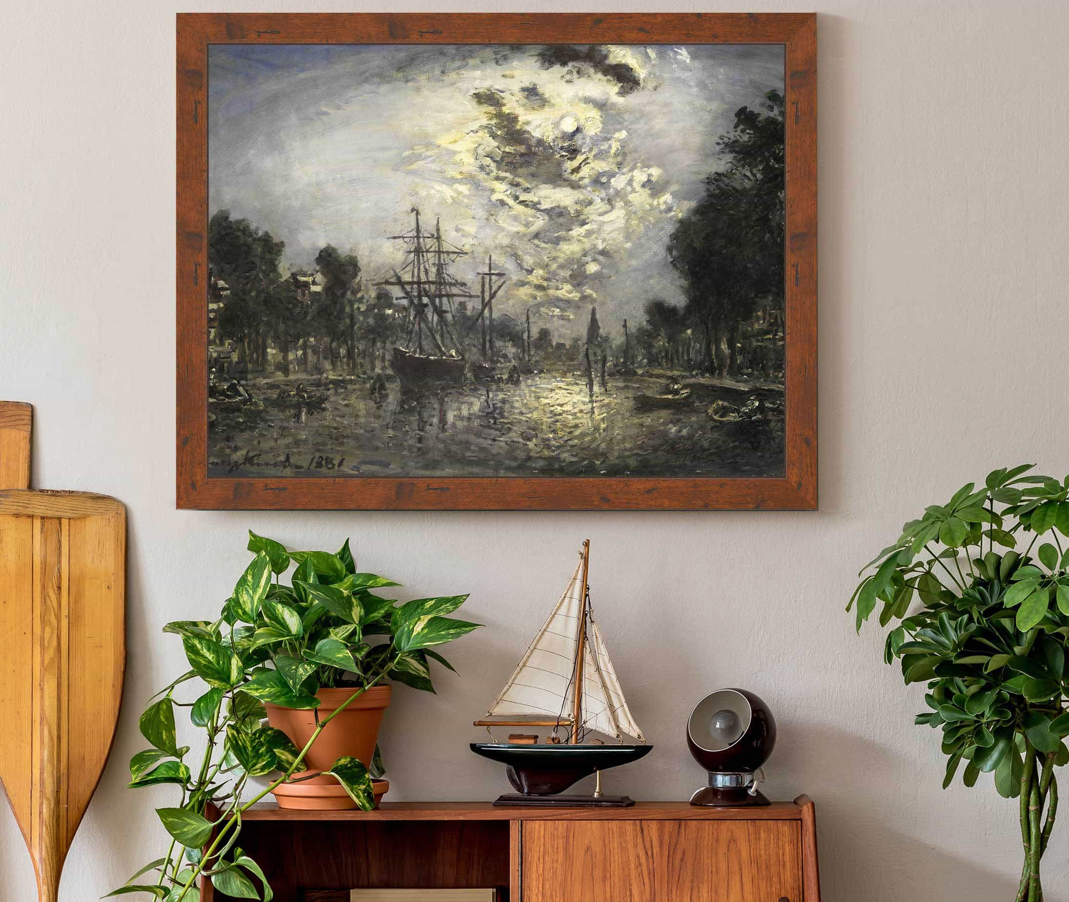 Rotterdam In The Moonlight by Johan Barthold Jongkind - Image 3
