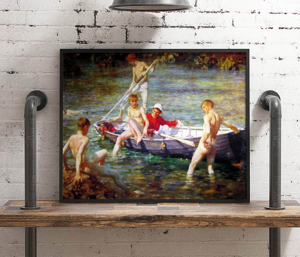 Ruby Gold And Malachite Painting Henry Scott Tuke Canvas Art - Image 4