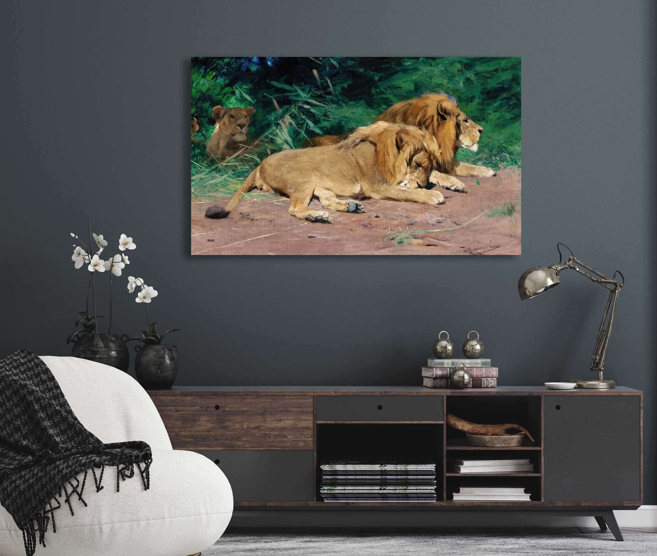 Ruhende Lowen Lions At Rest by Wilhelm Kuhnert - Image 5