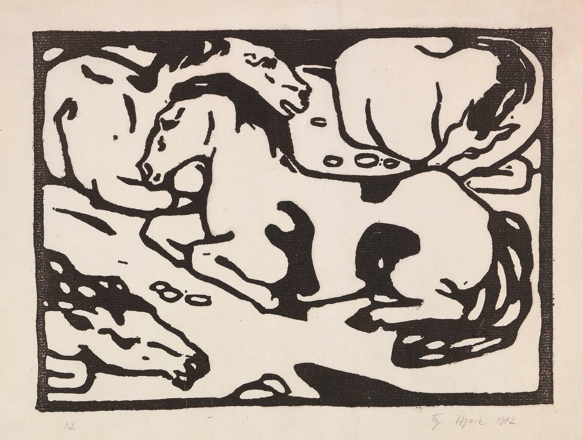 Ruhende Pferde by Franz Marc - Image 4