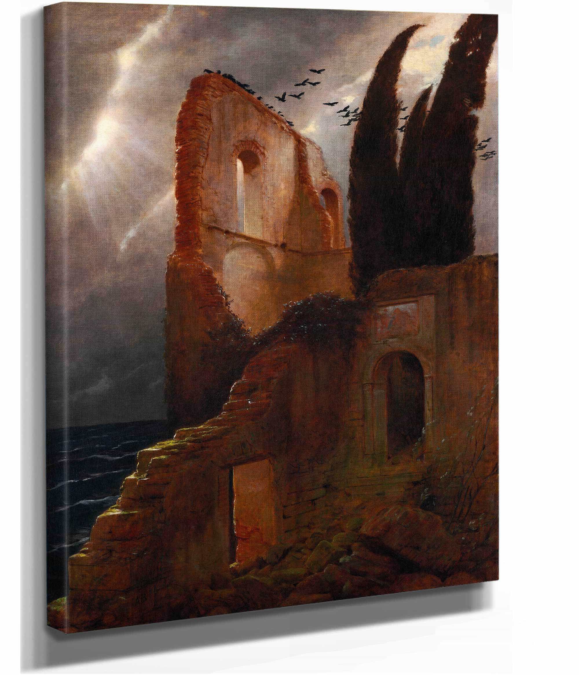 Ruin By The Sea by Arnold Bocklin - Image 4