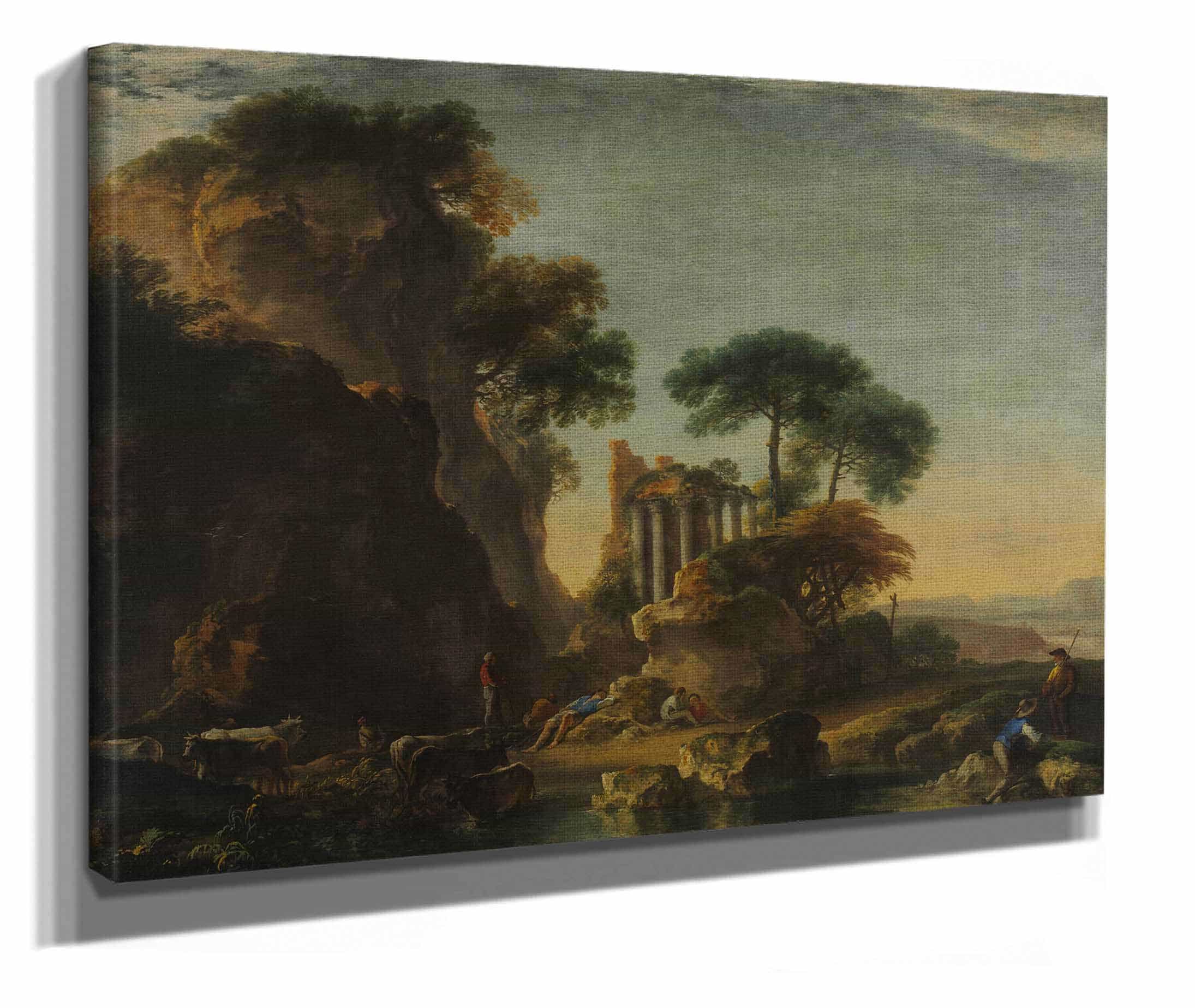 Ruins In A Rocky Landscape by Salvator Rosa - Image 2