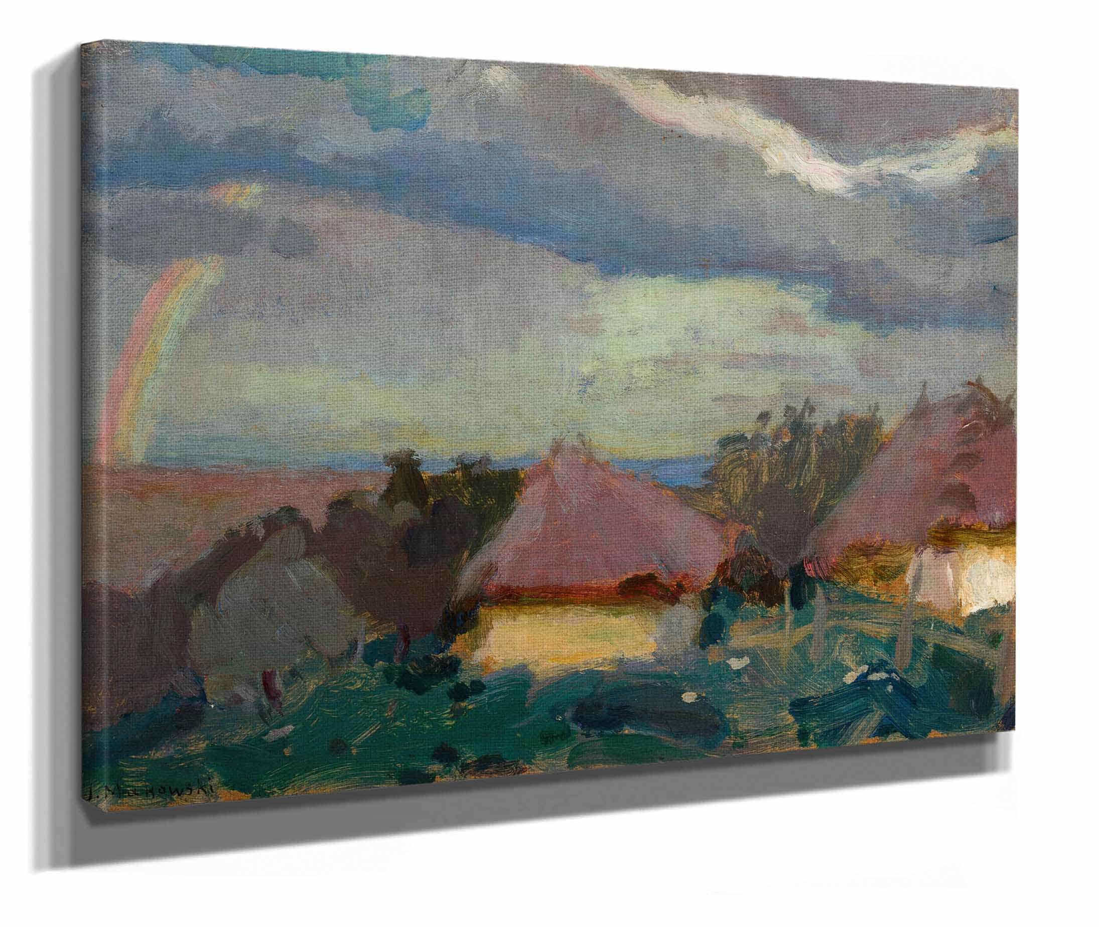 Rural Landscape With A Rainbow by Tadeusz Makowski - Image 2