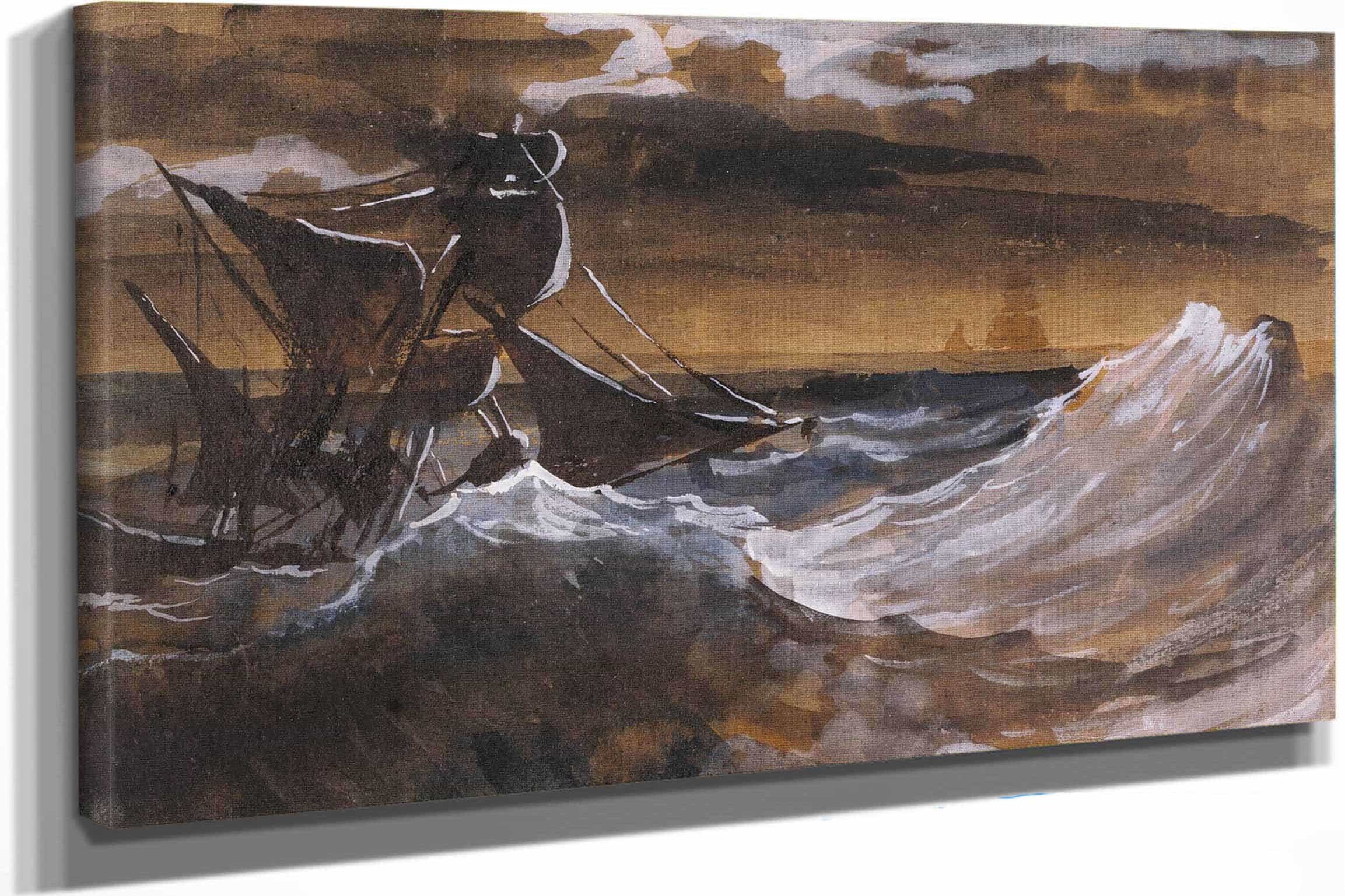 Sailboat On A Raging Sea About by Theodore Gericault