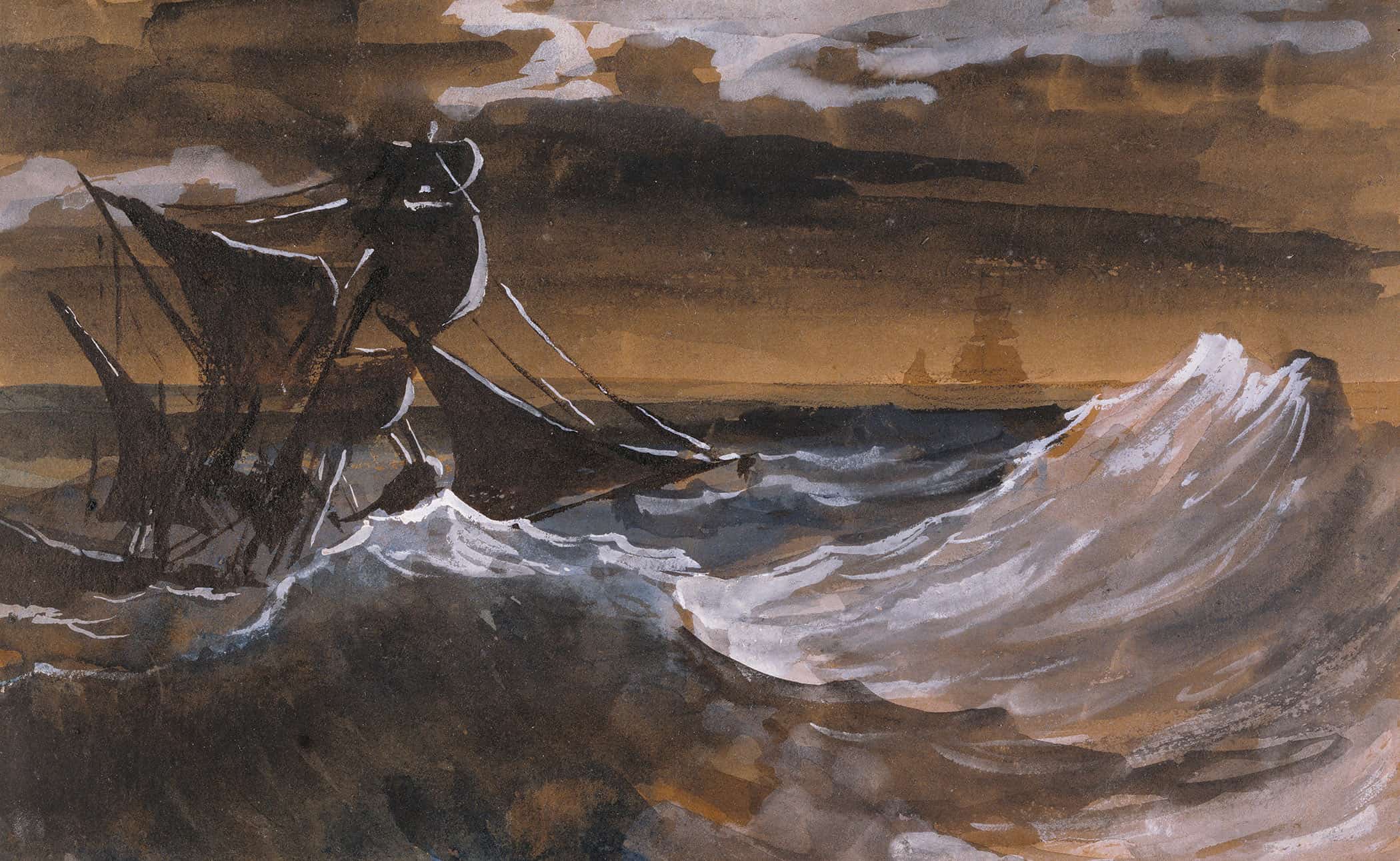Sailboat On A Raging Sea About by Theodore Gericault - Image 2