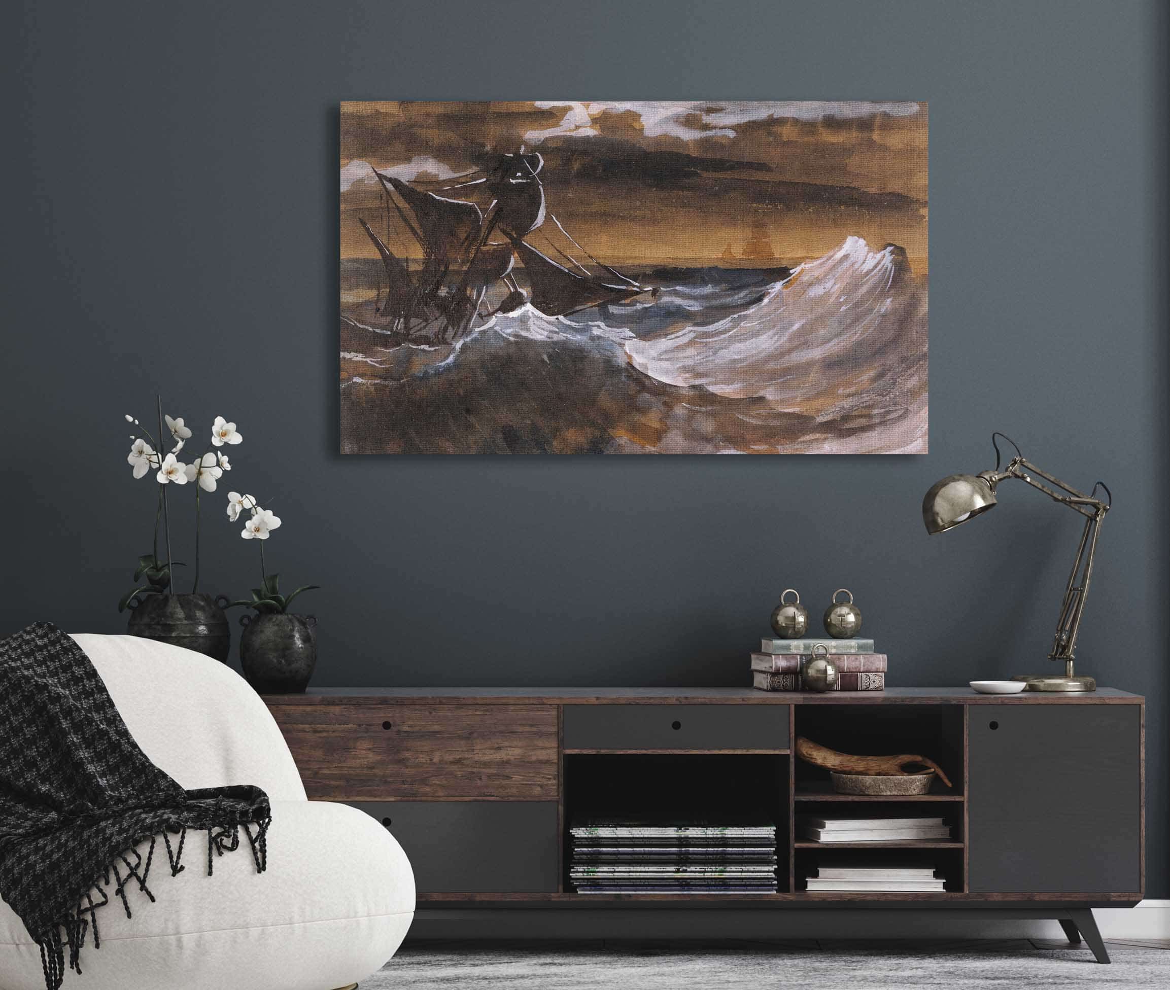 Sailboat On A Raging Sea About by Theodore Gericault - Image 5