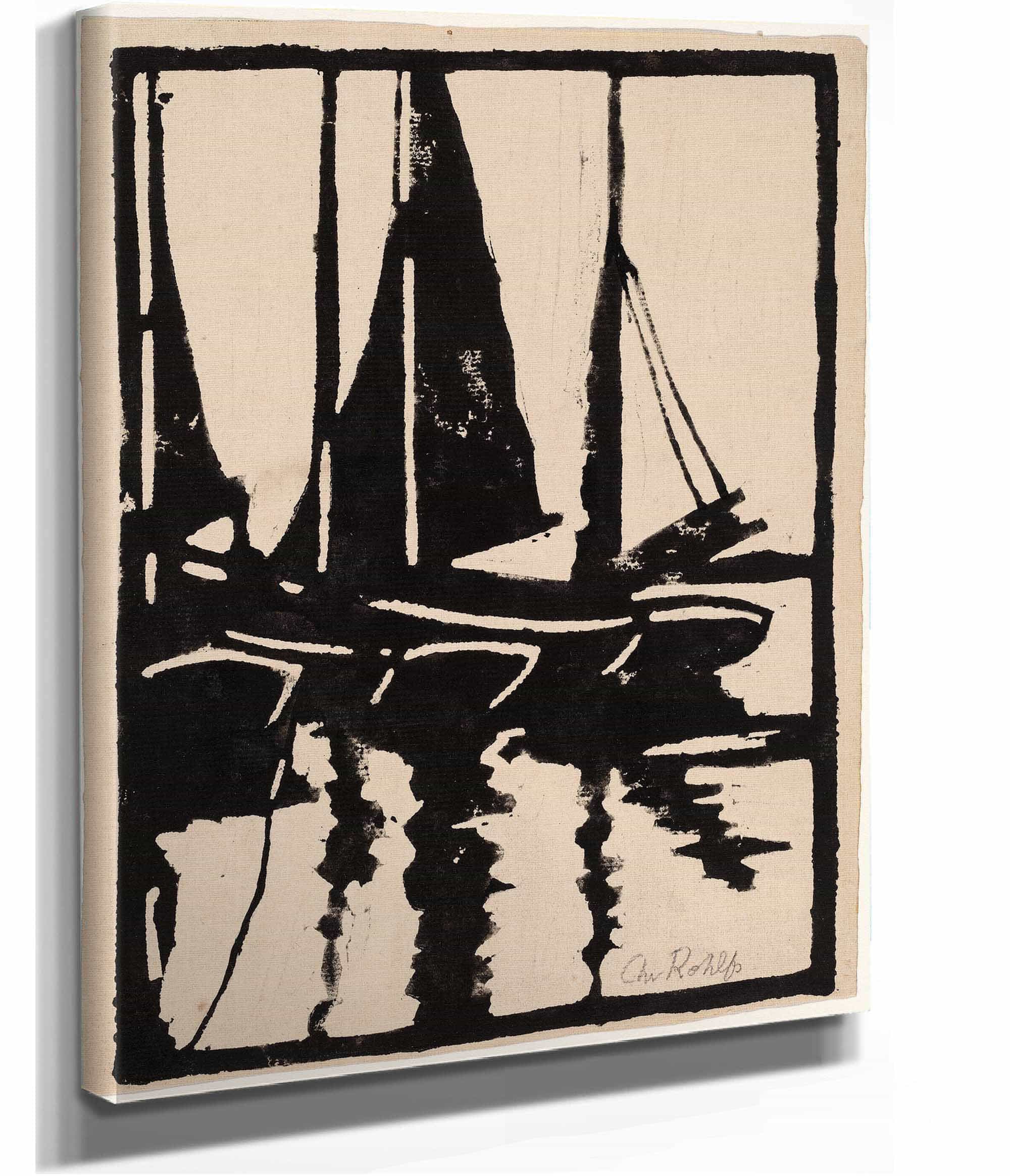 Sailboats In The Harbor by Christian Rohlfs - Image 2