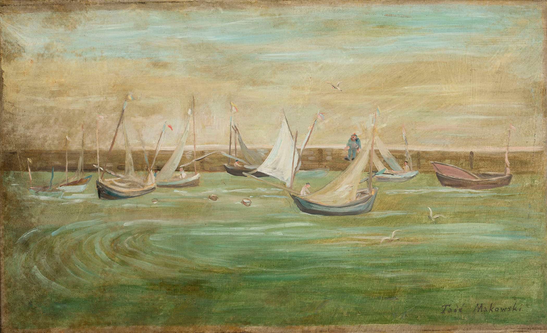 Sailing Boats by Tadeusz Makowski - Image 2