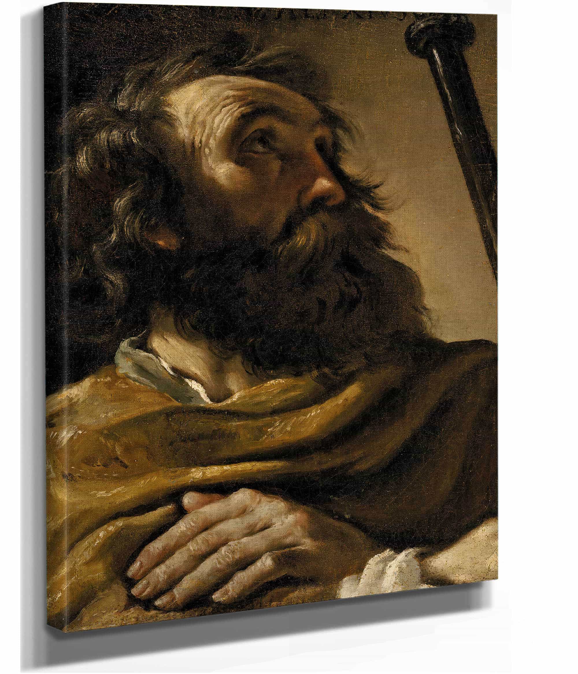 Saint Alexius In A Brown Wrap Holding A Staff by Guercino - Image 2