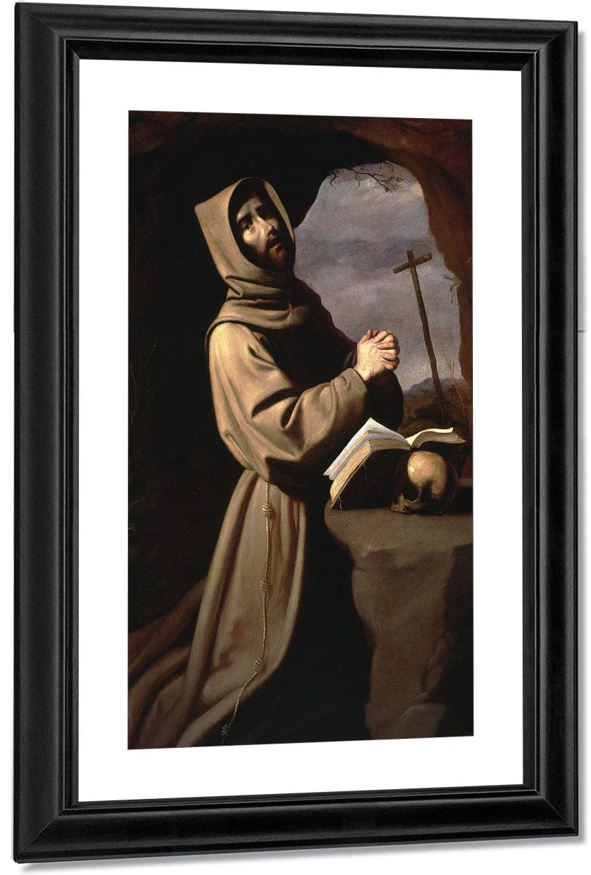 Saint Francis In Prayer In A Grotto By Francisco De Zurbaran - Image 3