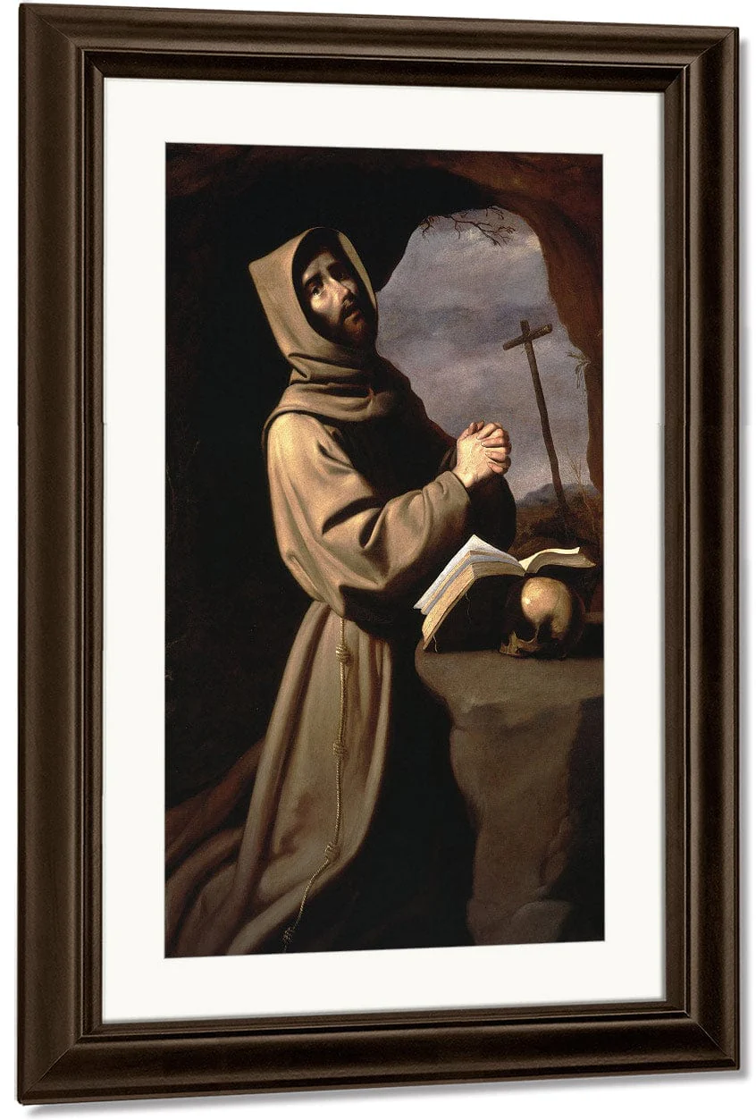 Saint Francis In Prayer In A Grotto By Francisco De Zurbaran - Image 4