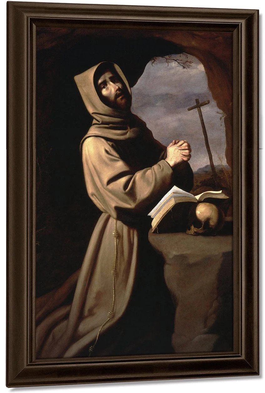 Saint Francis In Prayer In A Grotto By Francisco De Zurbaran - Image 5