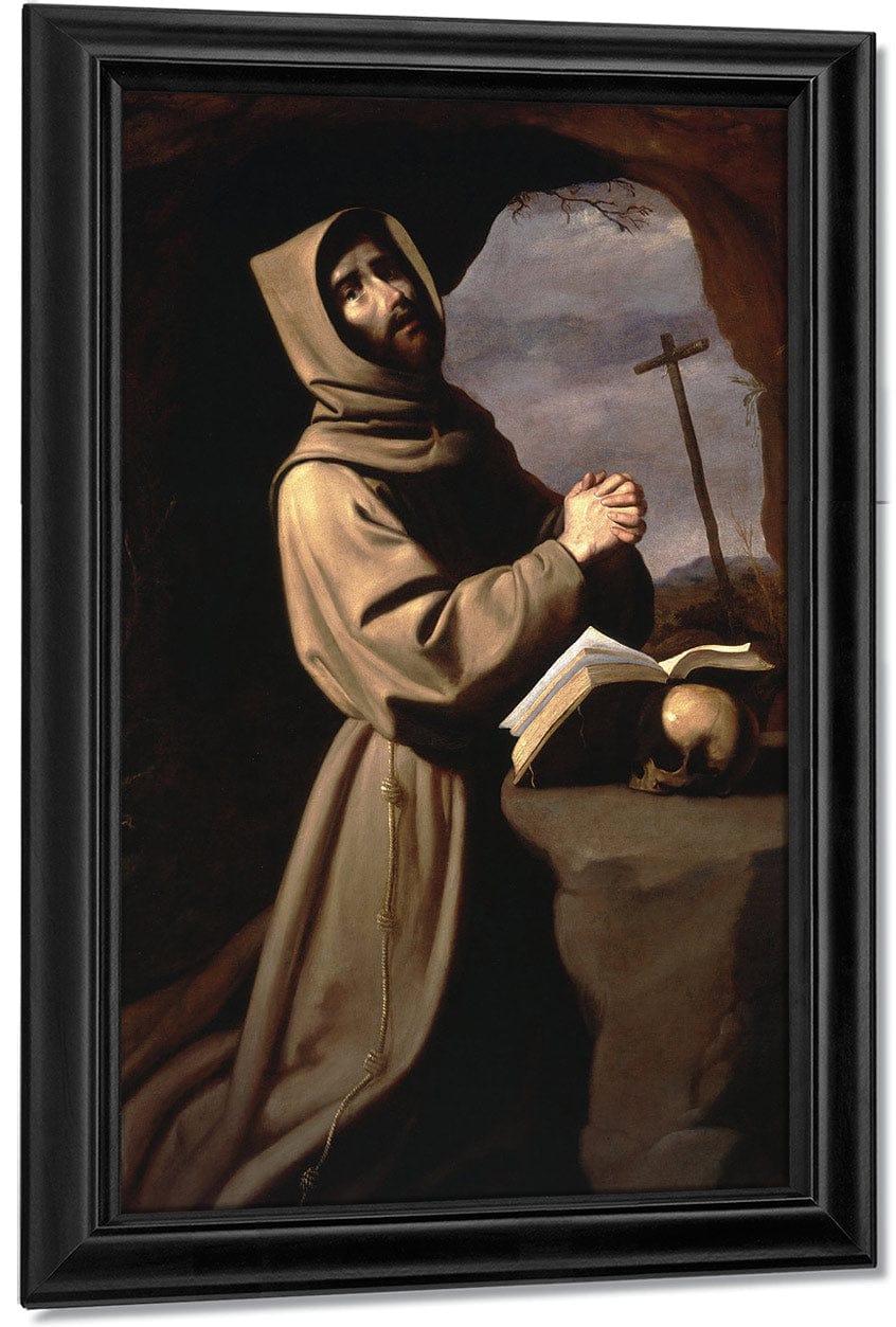 Saint Francis In Prayer In A Grotto By Francisco De Zurbaran - Image 7