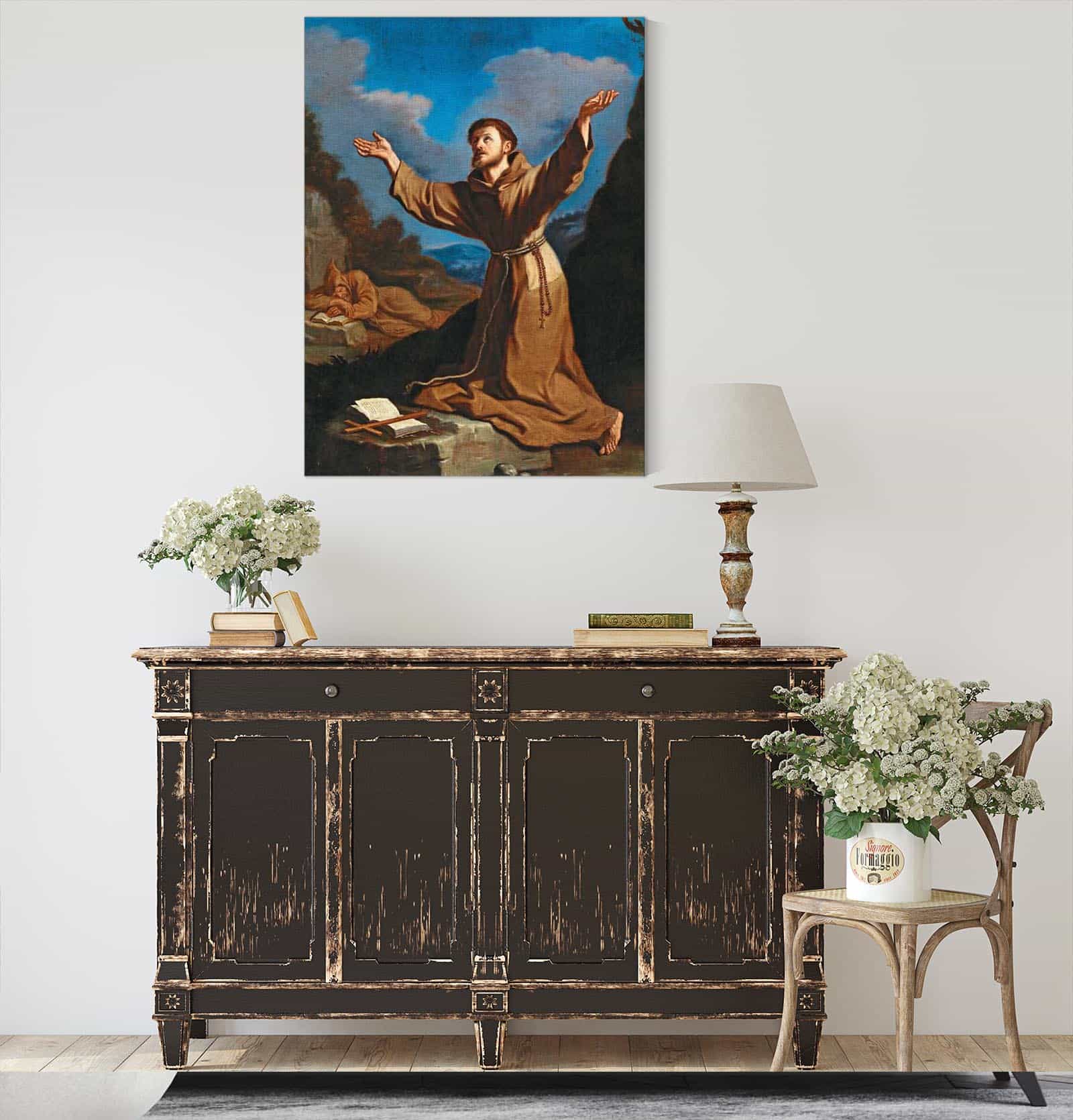 Saint Francis Receiving The Stigmata by Guercino - Image 4