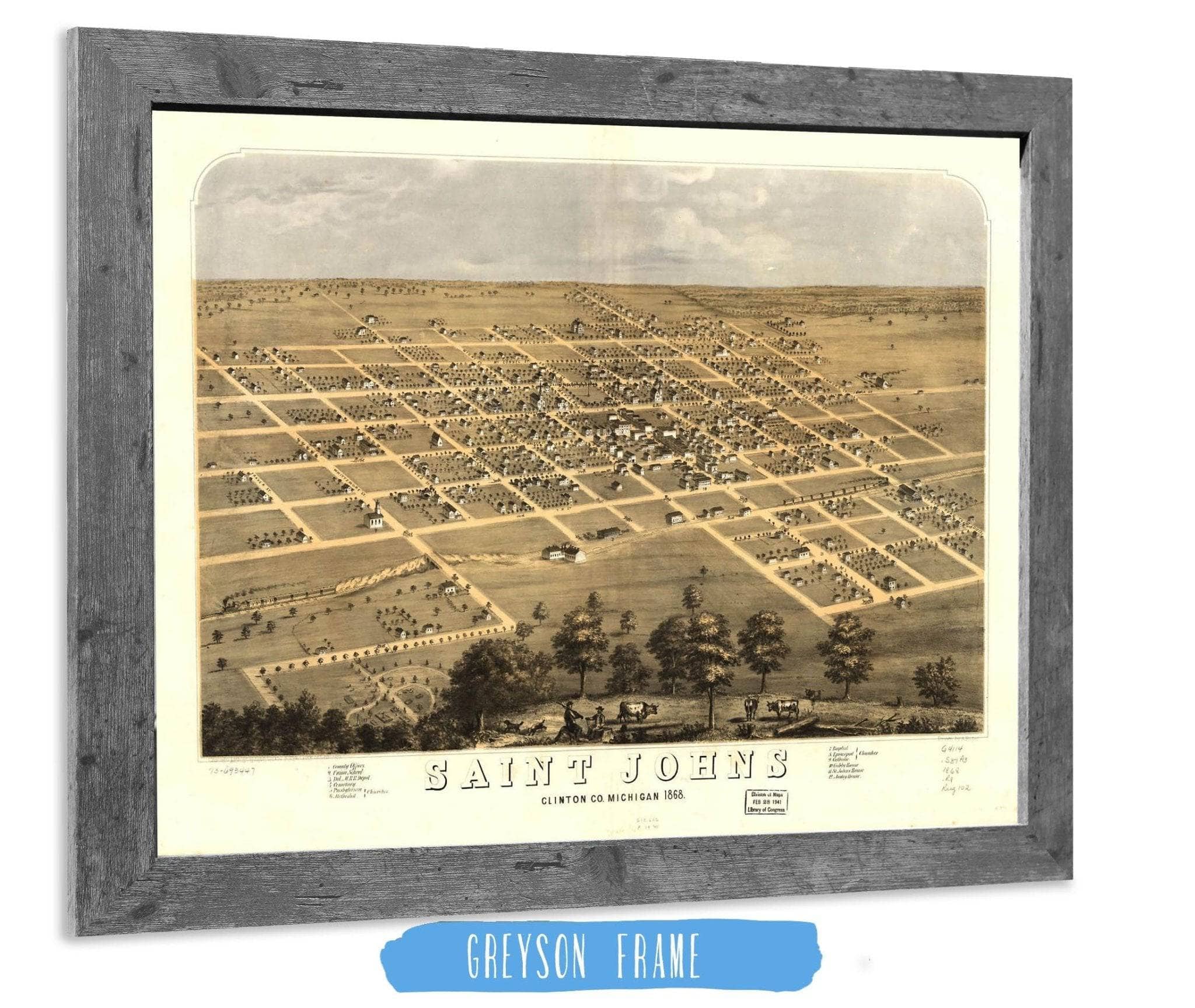 Saint Johns Clinton Co Michigan 1868 State of Michigan - Image 6