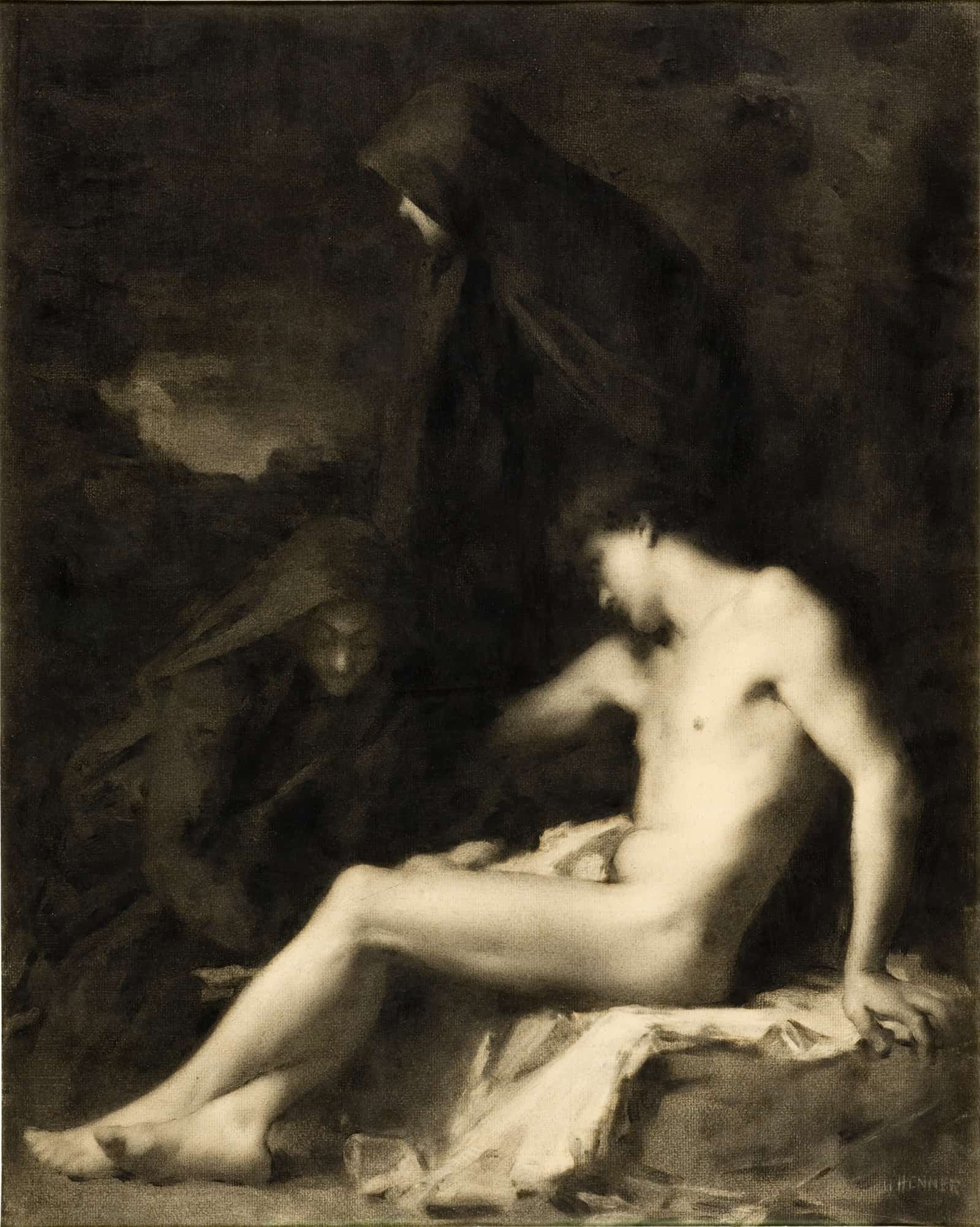 Saint Sebastian Attended By Saint Irene by Jean Jacques Henner - Image 2