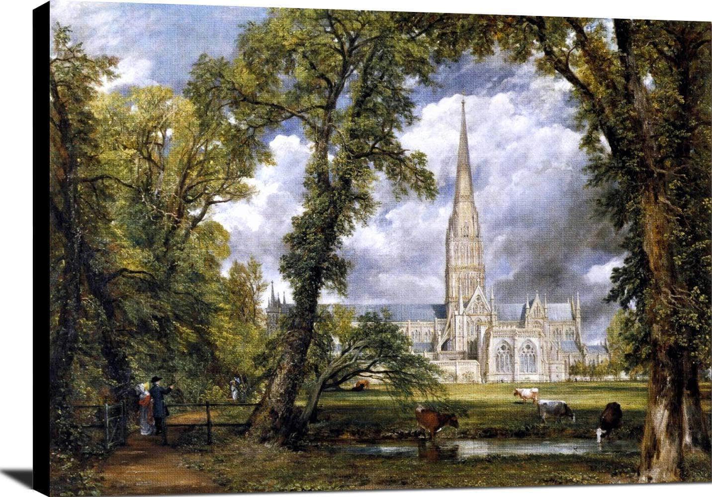 Salisbury Cathedral Bishop's Ground Painting John Constable Canvas Art - Image 2