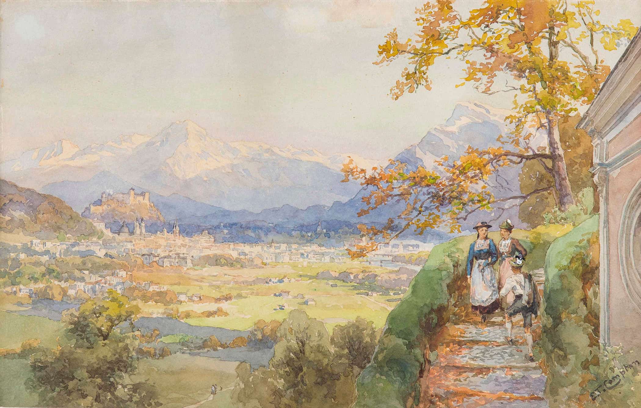 Salzburg Von Maria Plain by Edward Theodore Compton - Image 2