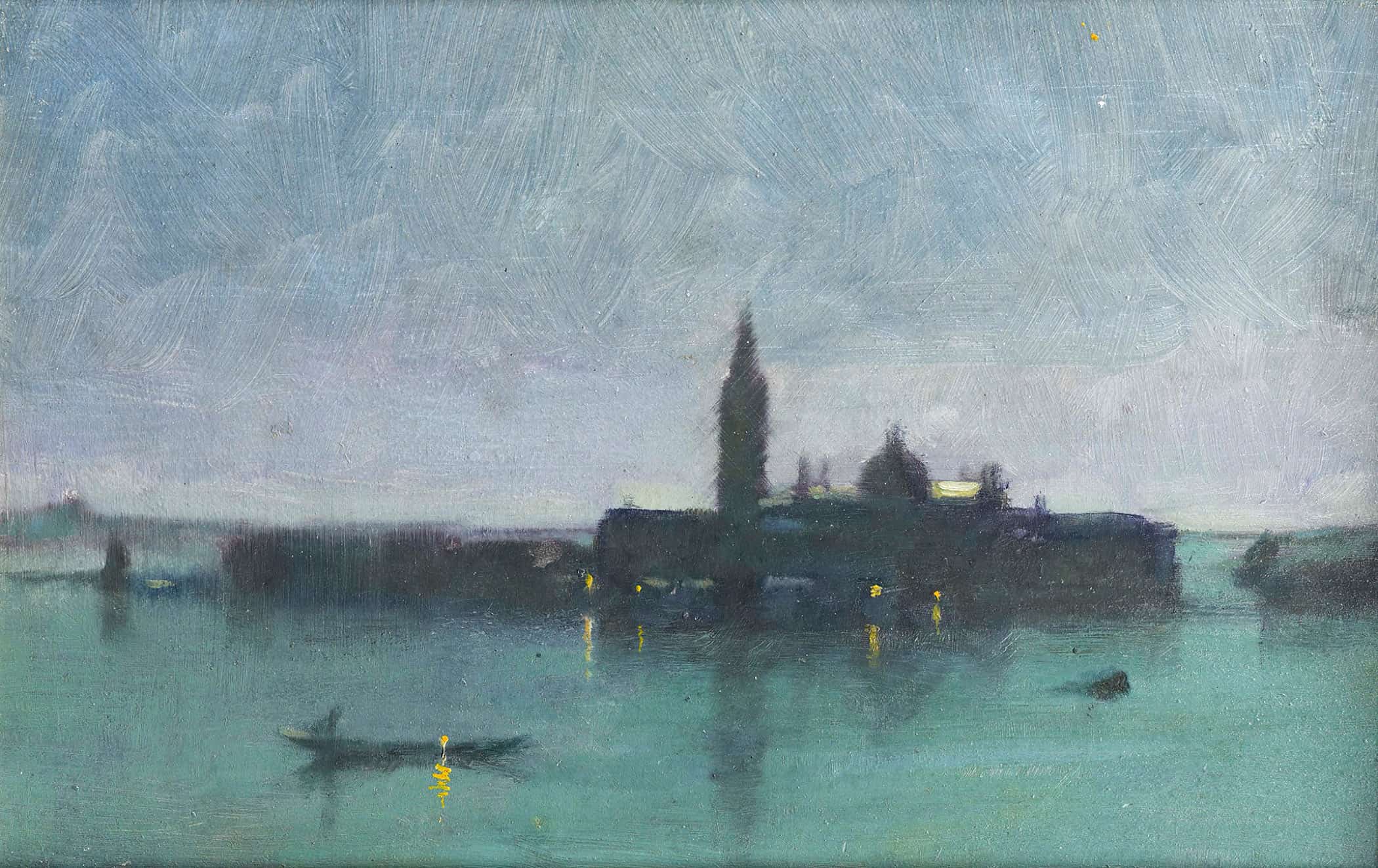 San Giorgio Maggiore From The Lagoon By Moonlight Venice by James Jebusa Shannon - Image 2