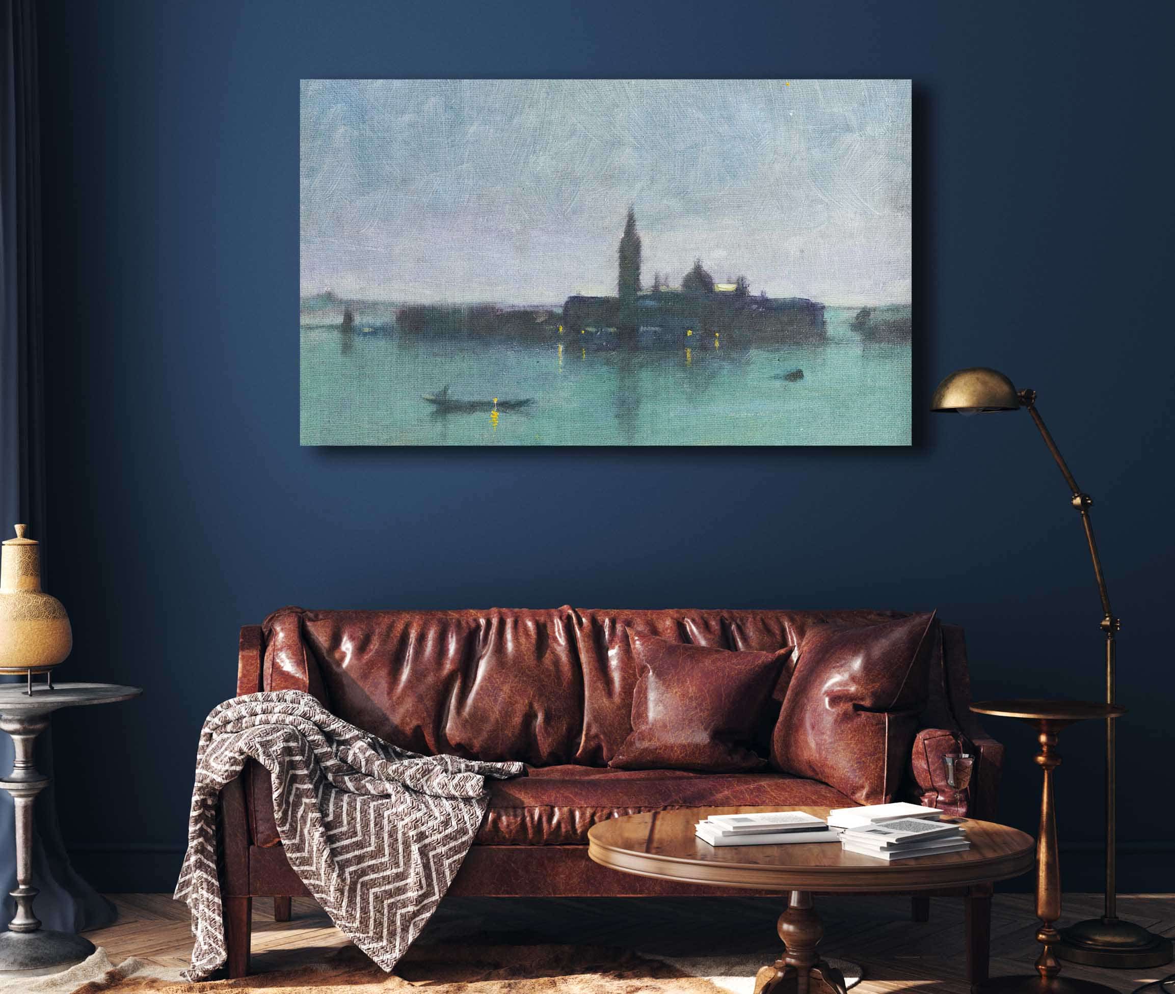 San Giorgio Maggiore From The Lagoon By Moonlight Venice by James Jebusa Shannon - Image 4