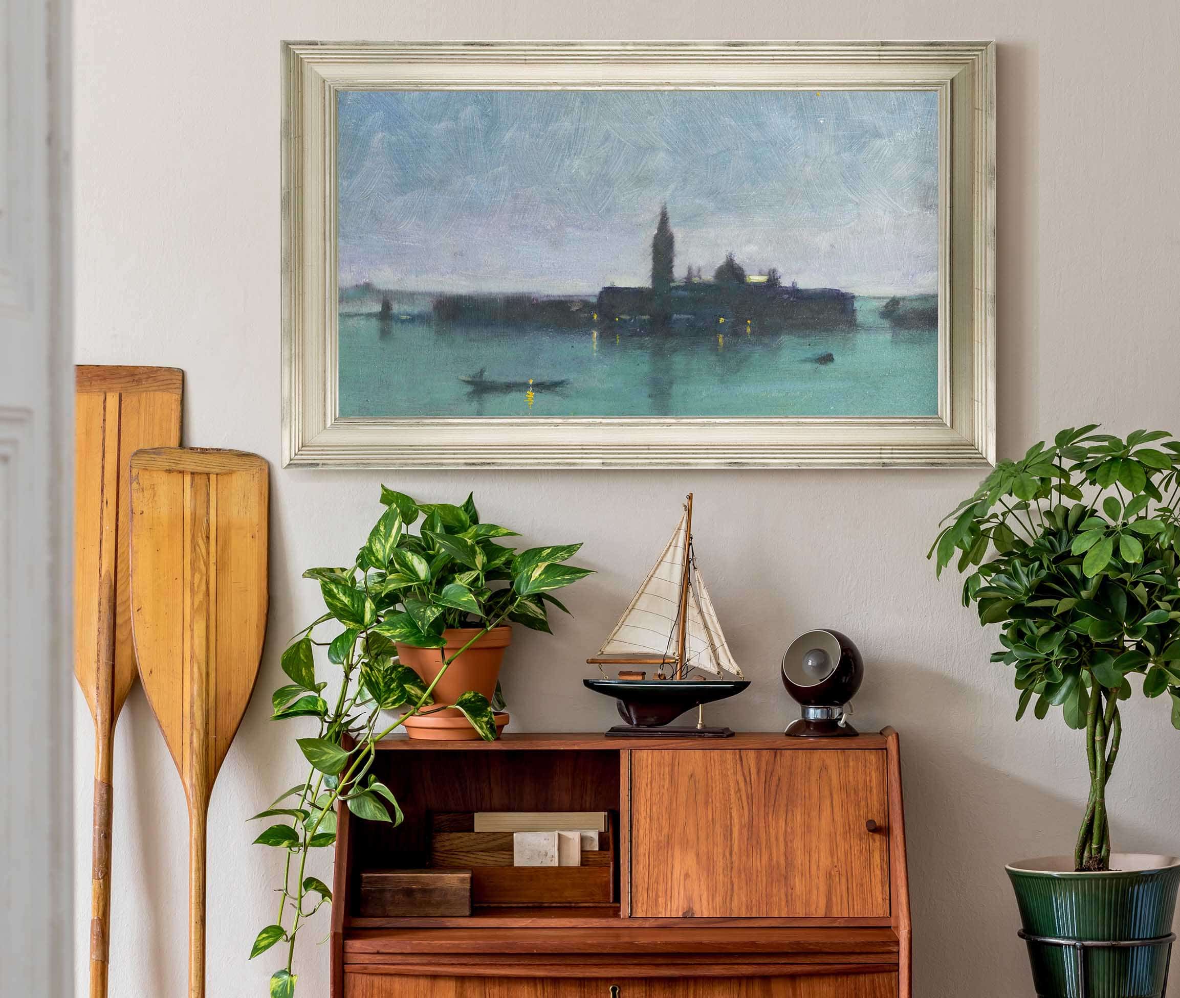 San Giorgio Maggiore From The Lagoon By Moonlight Venice by James Jebusa Shannon - Image 6