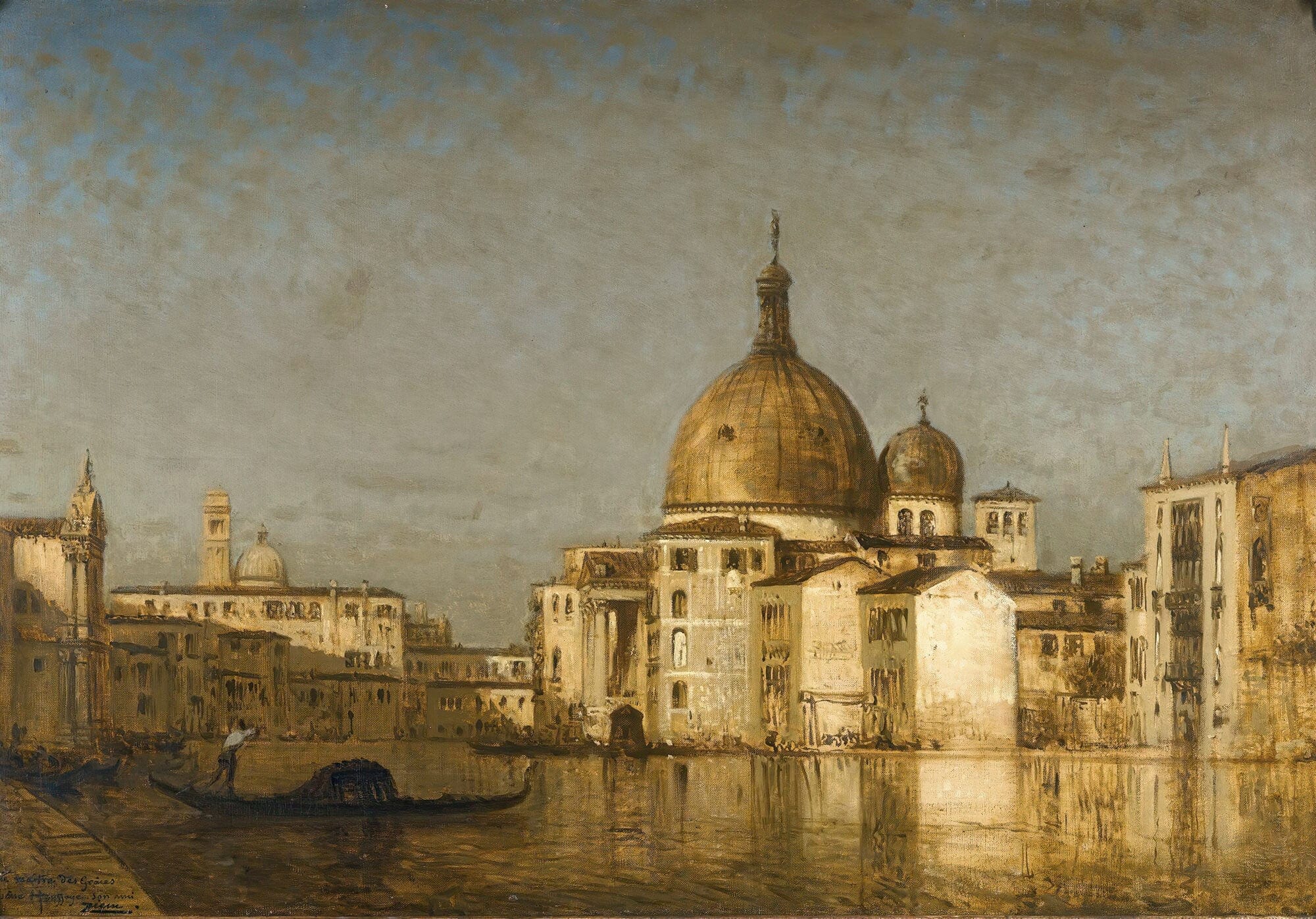 San Simeone Piccolo Au Dela Du Grand Canal Venis by Felix Ziem - Image 2