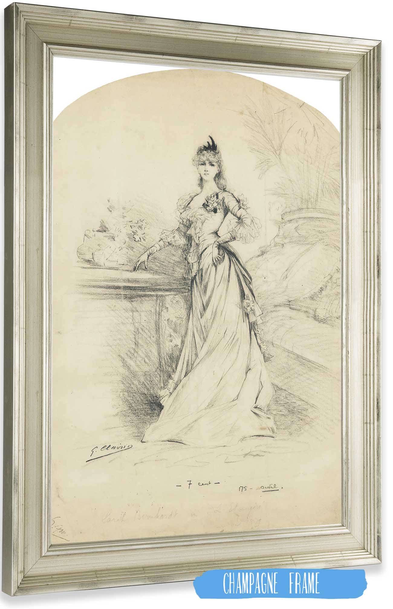 Sarah Bernhardt In Letrangere by Georges Jules Victor Clairin