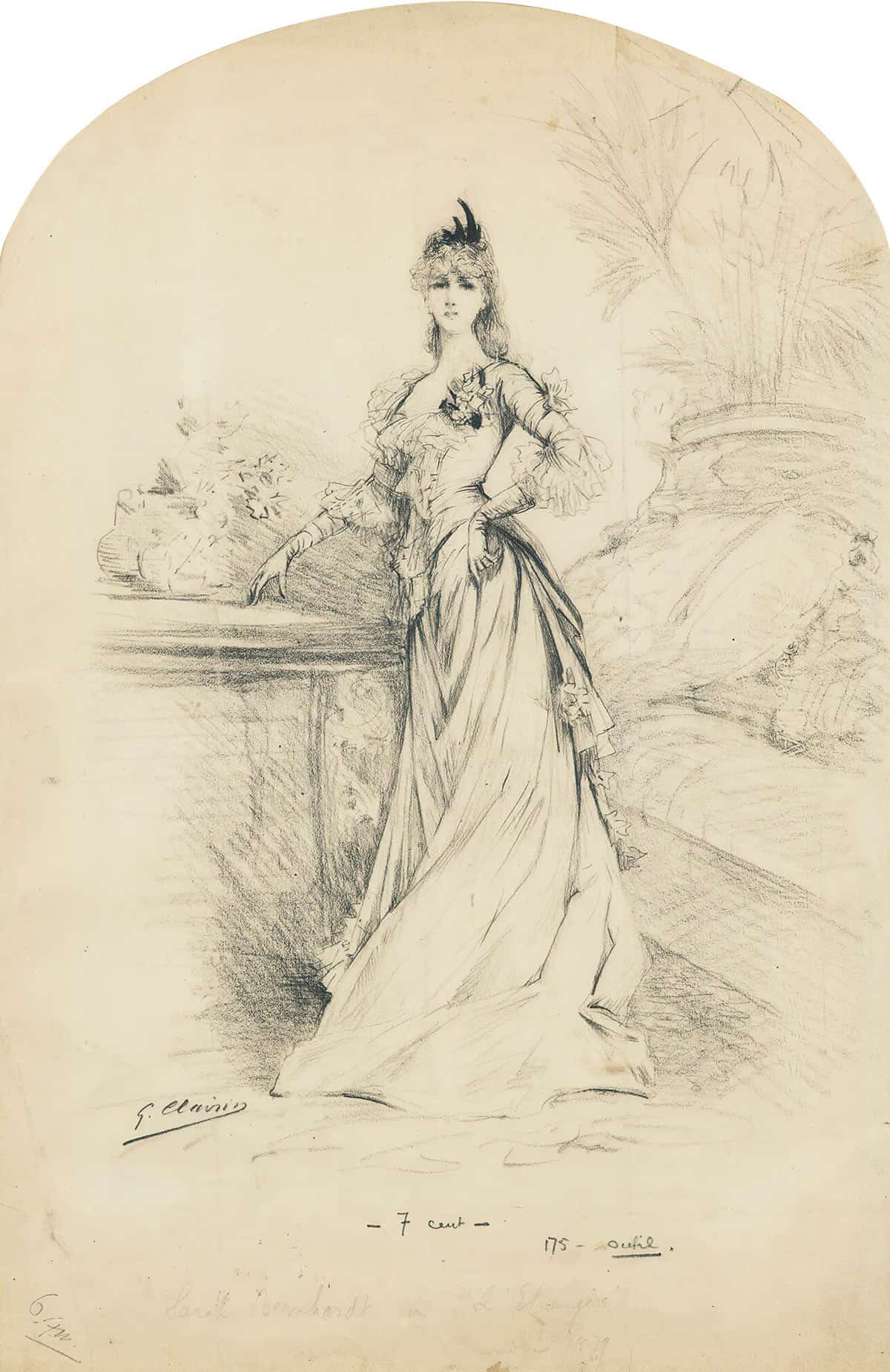 Sarah Bernhardt In Letrangere by Georges Jules Victor Clairin - Image 3