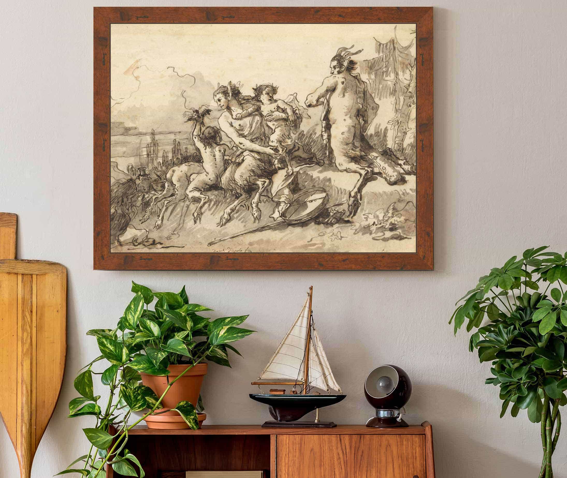 Satyr Family In A Wild Landscape by Giovanni Domenico Tiepolo - Image 2
