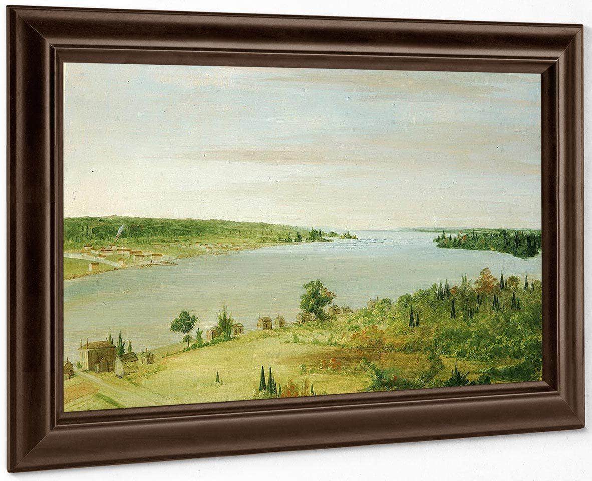 Sault Ste. Marie, Showing The United States Garrison In The Distance By George Catlin - Image 4