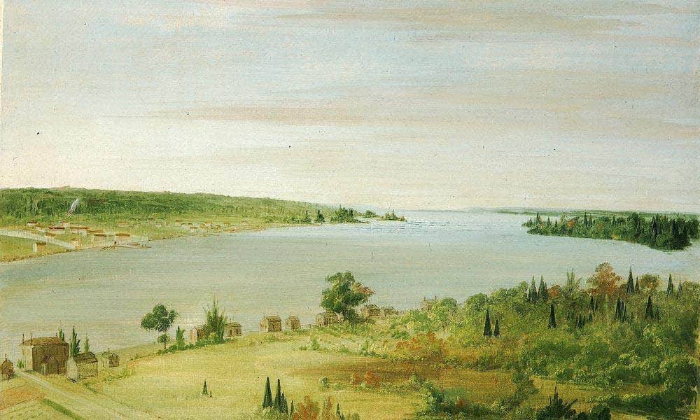 Sault Ste. Marie, Showing The United States Garrison In The Distance By George Catlin - Image 5