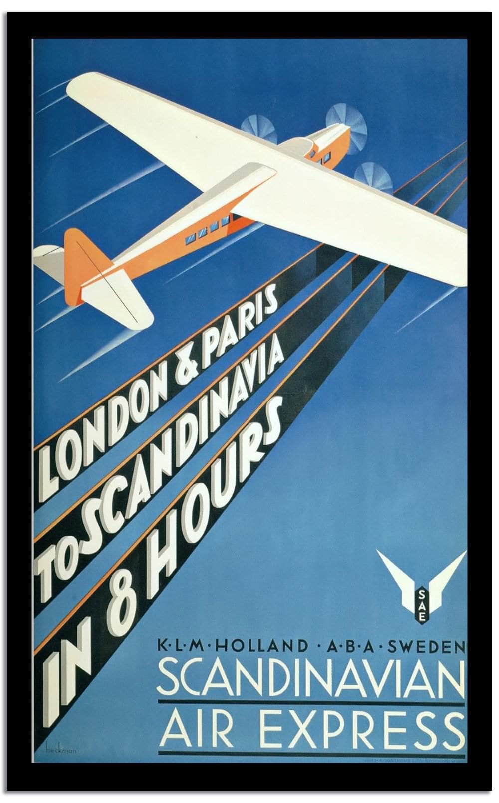 Scandinavian Air Express Vintage Poster - Image 2