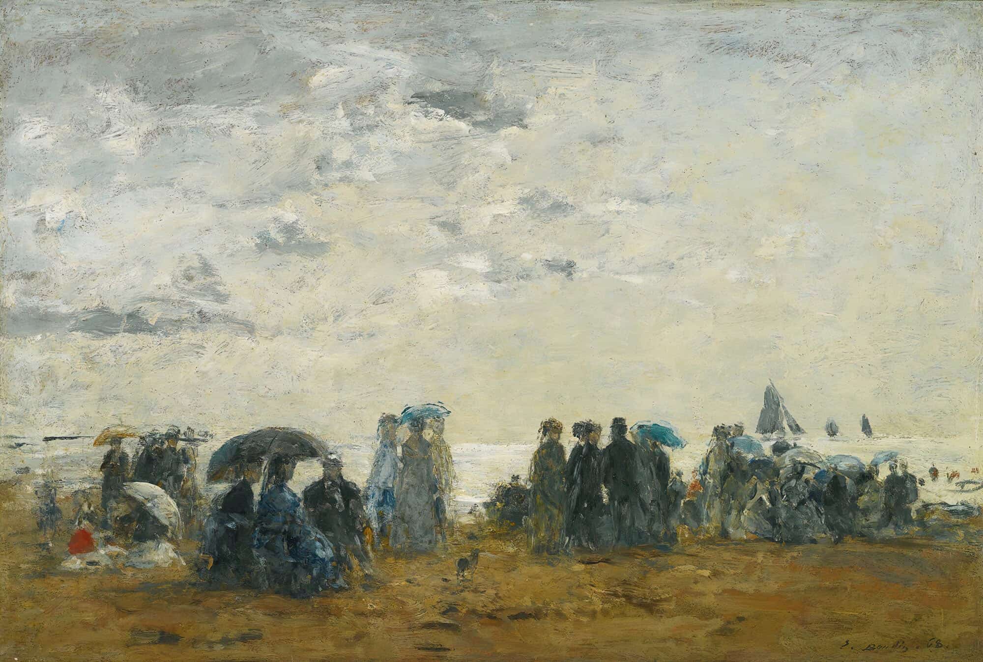 Scene De Plage A Trouville by Eugene Boudin - Image 2