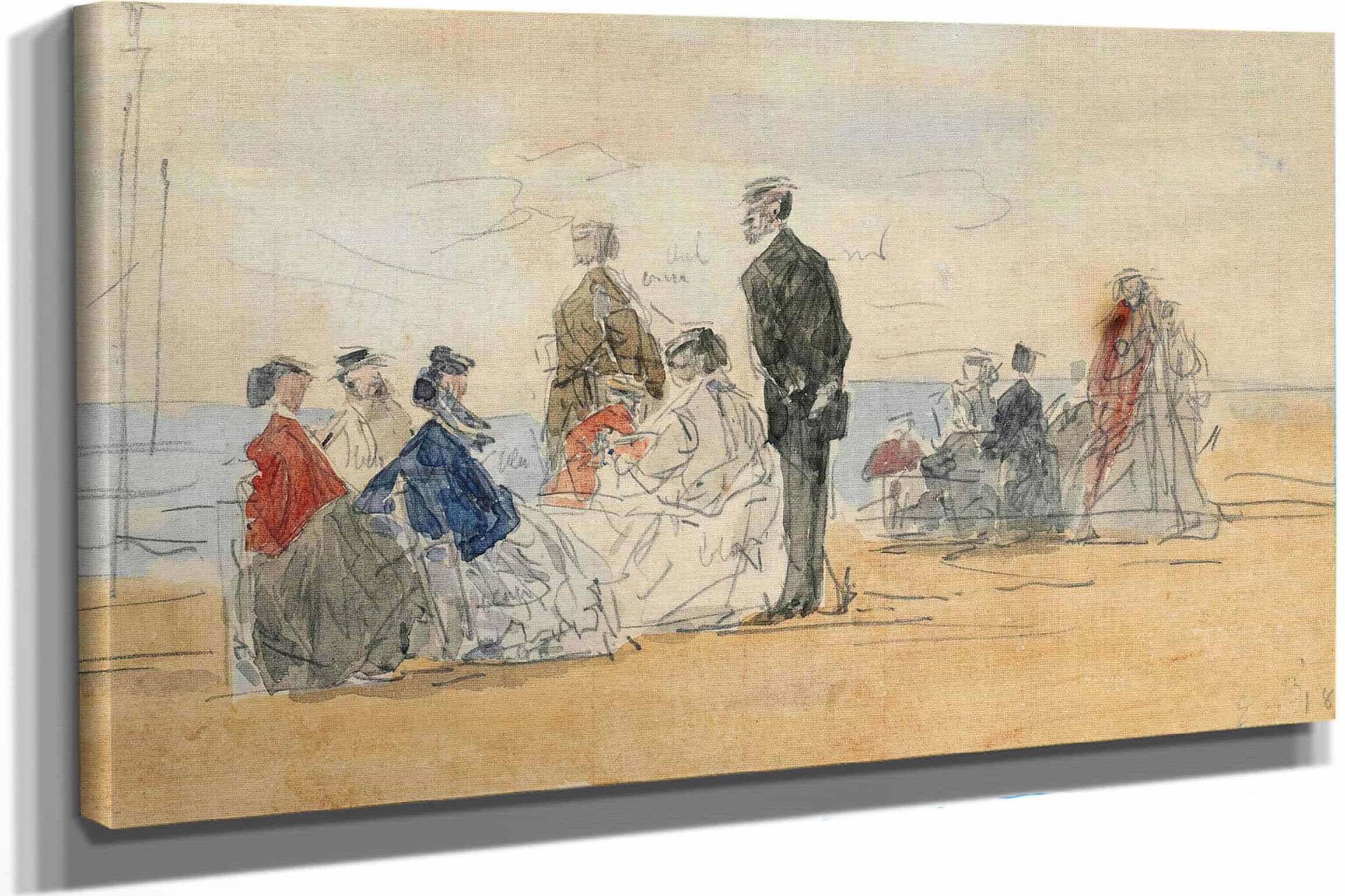 Scene De Plage by Eugene Boudin - Image 2