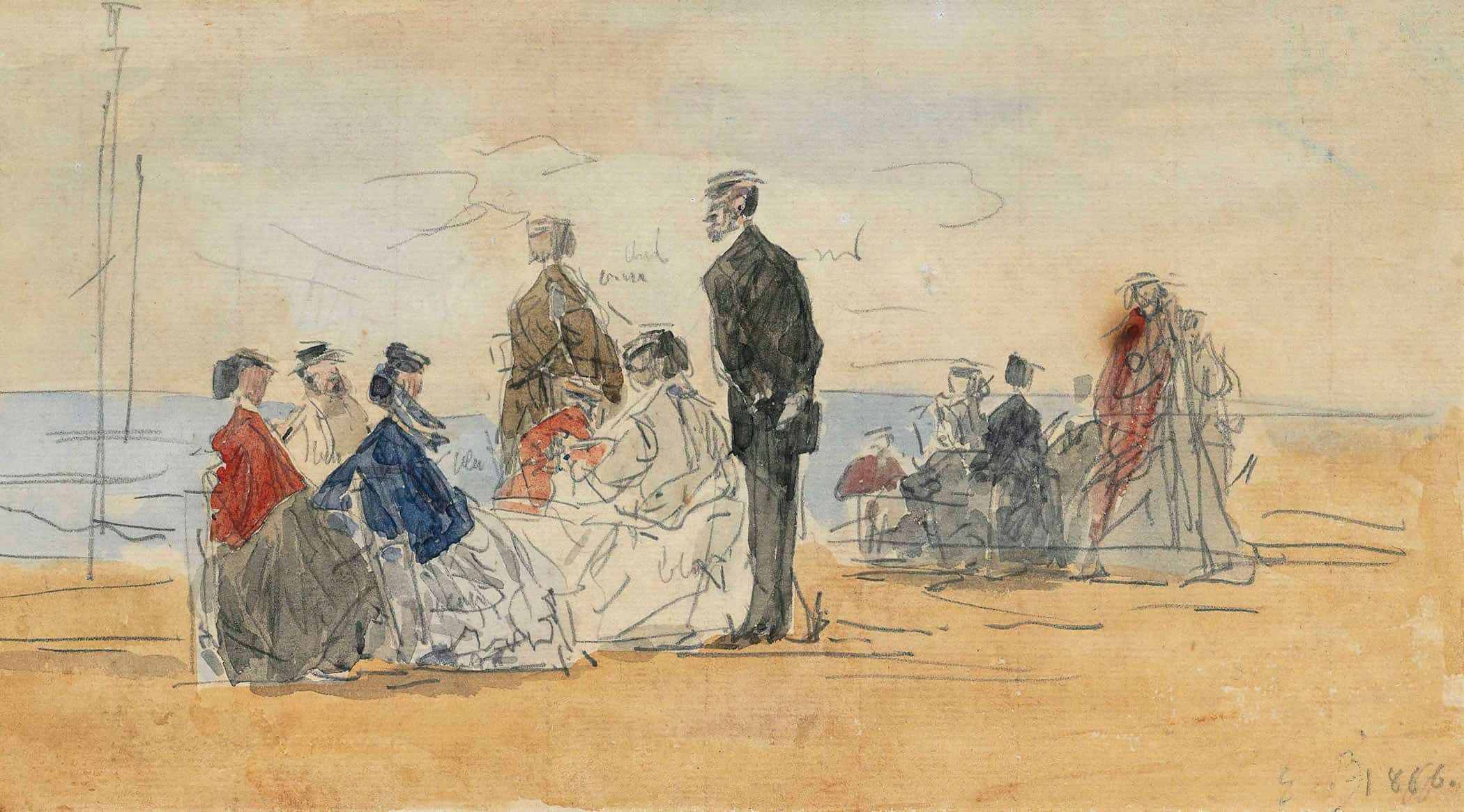 Scene De Plage by Eugene Boudin - Image 4