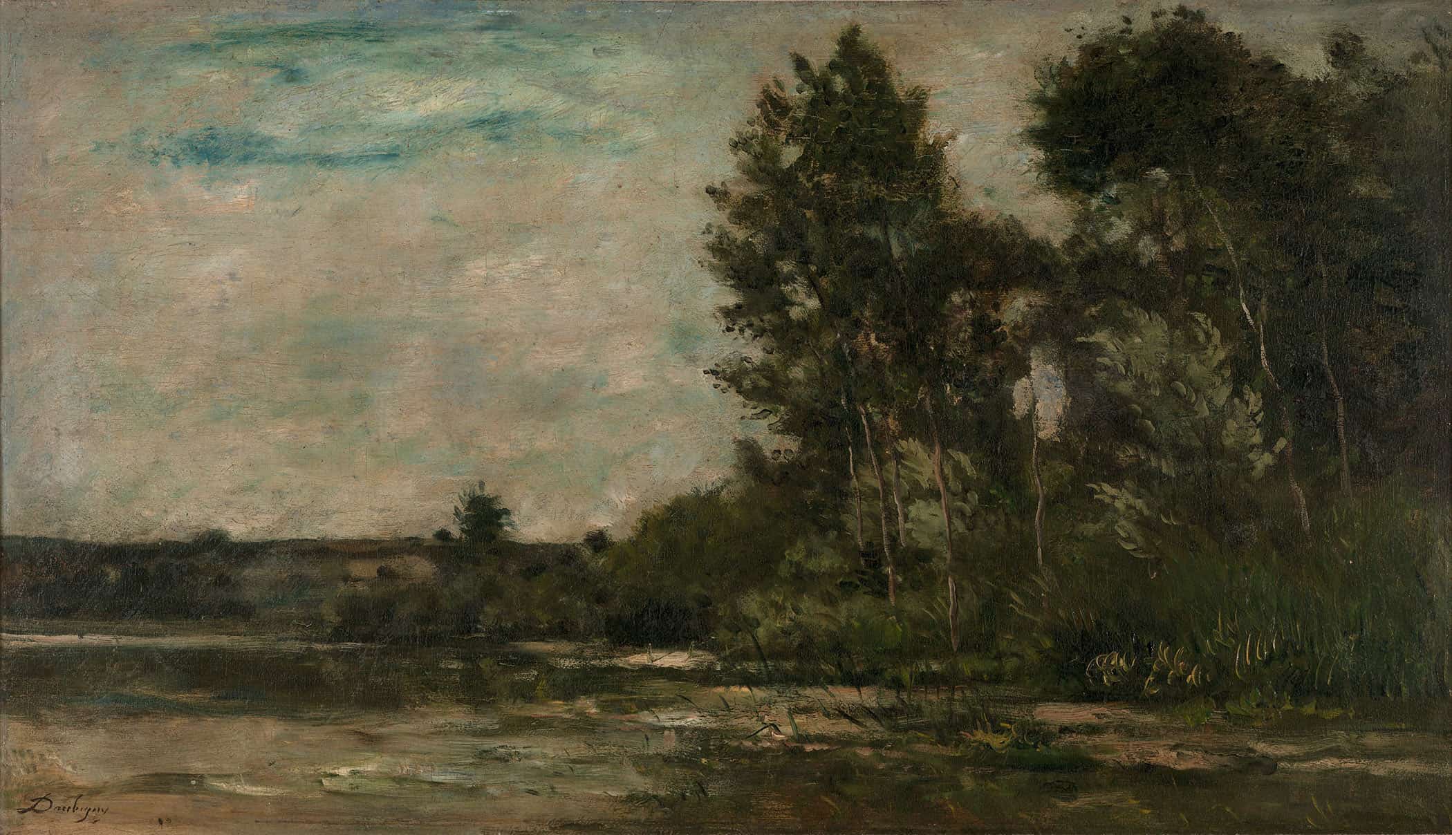 Scene De Riviere River Scene by Charles Francois Daubigny - Image 2