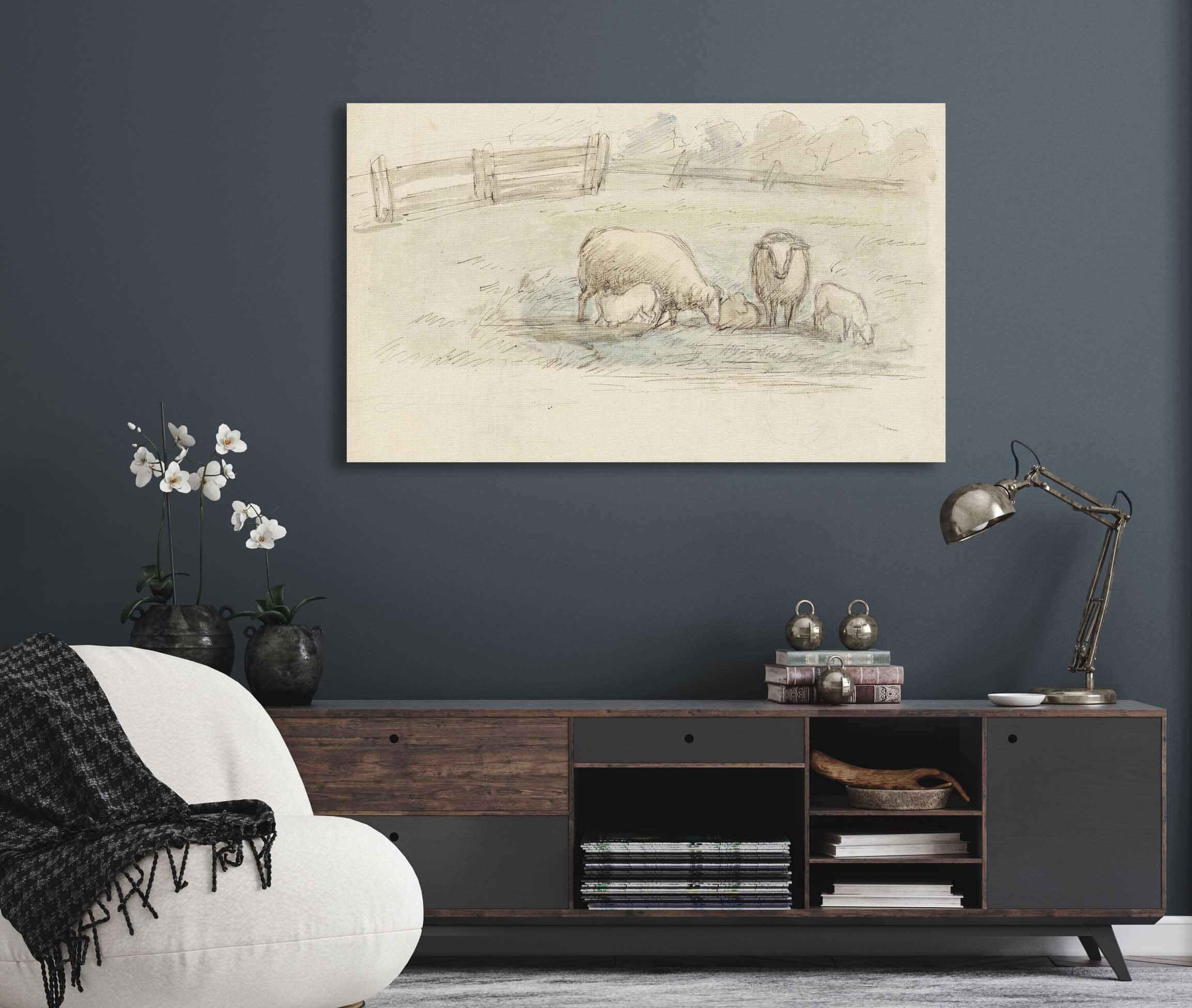 Schapen In Een Weide  by Jozef Israels - Image 5