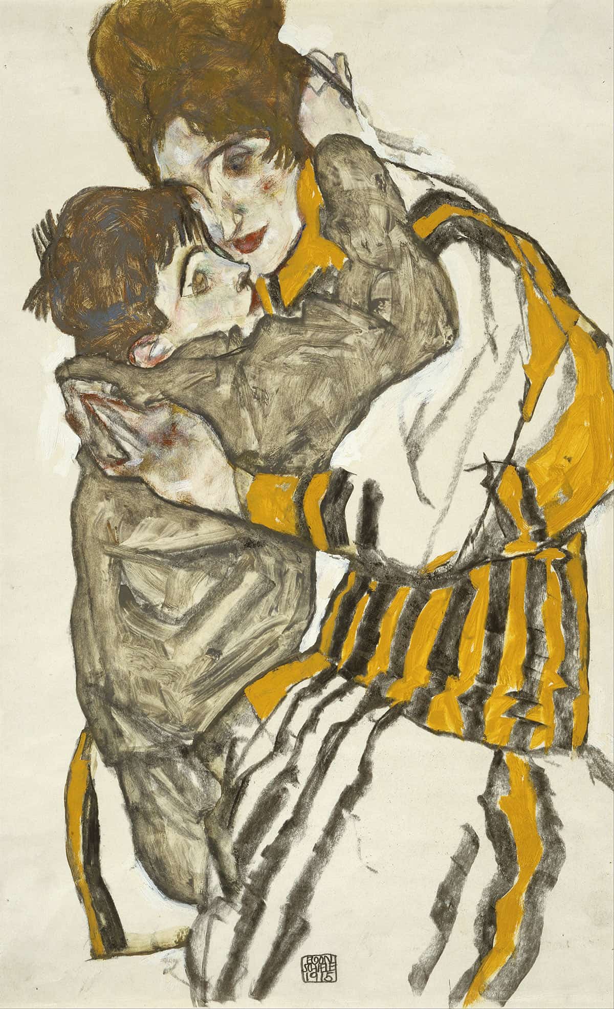 Schieles Wife With Her Little Nephew by Egon Schiele - Image 3