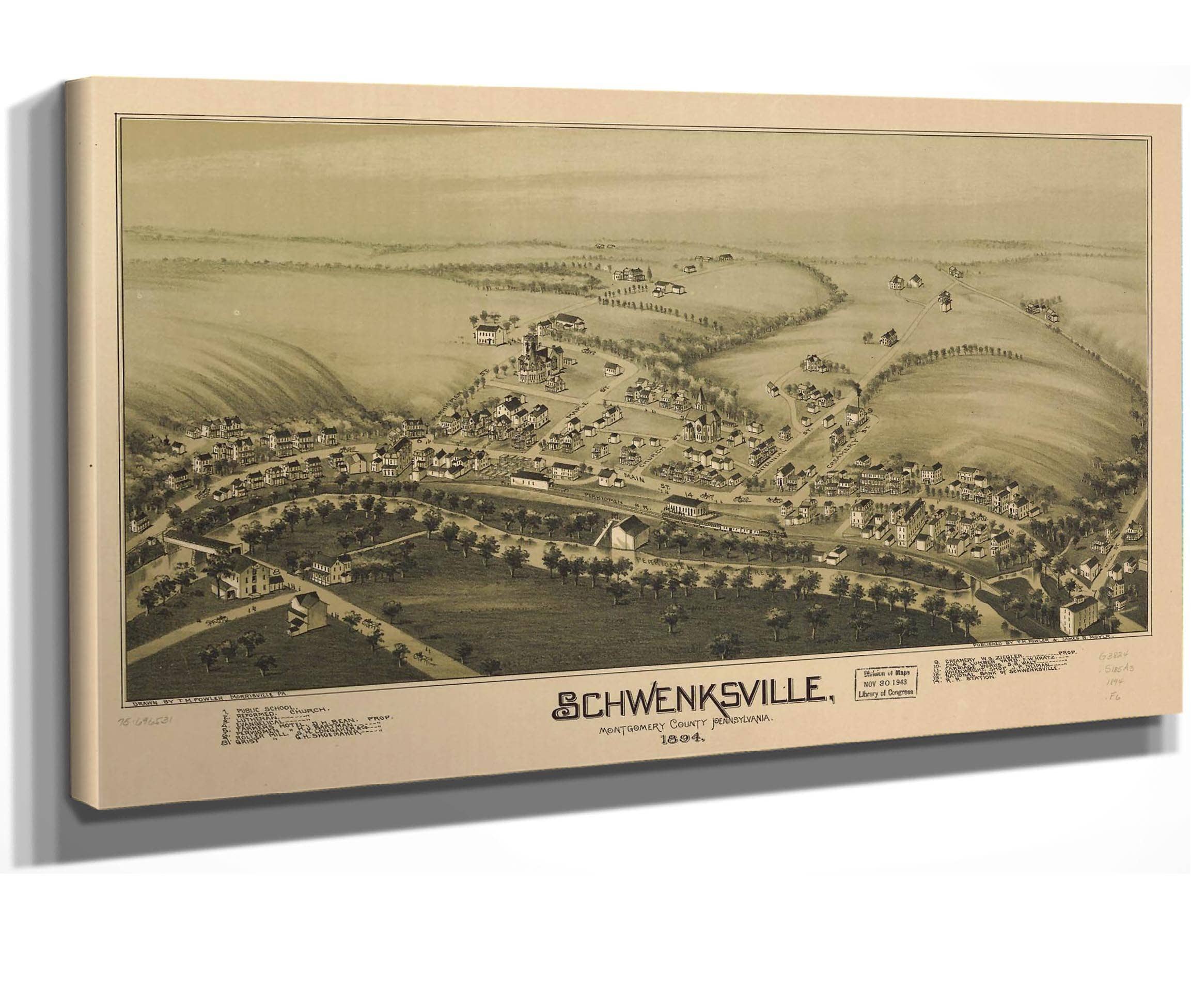 Schwenksville Montgomery County Pennsylvania 1894 State Of Pennsylvania