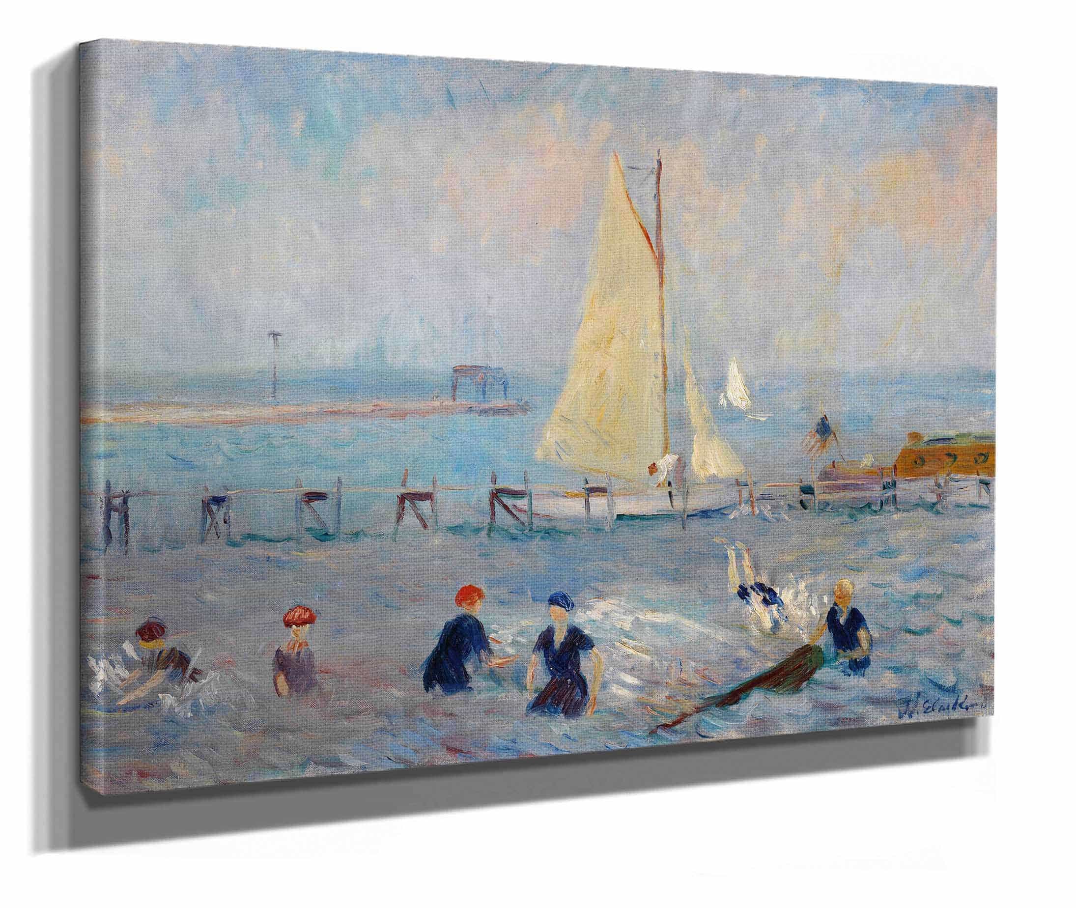 Seascape With Six Bathers Bellport by William James Glackens - Image 2