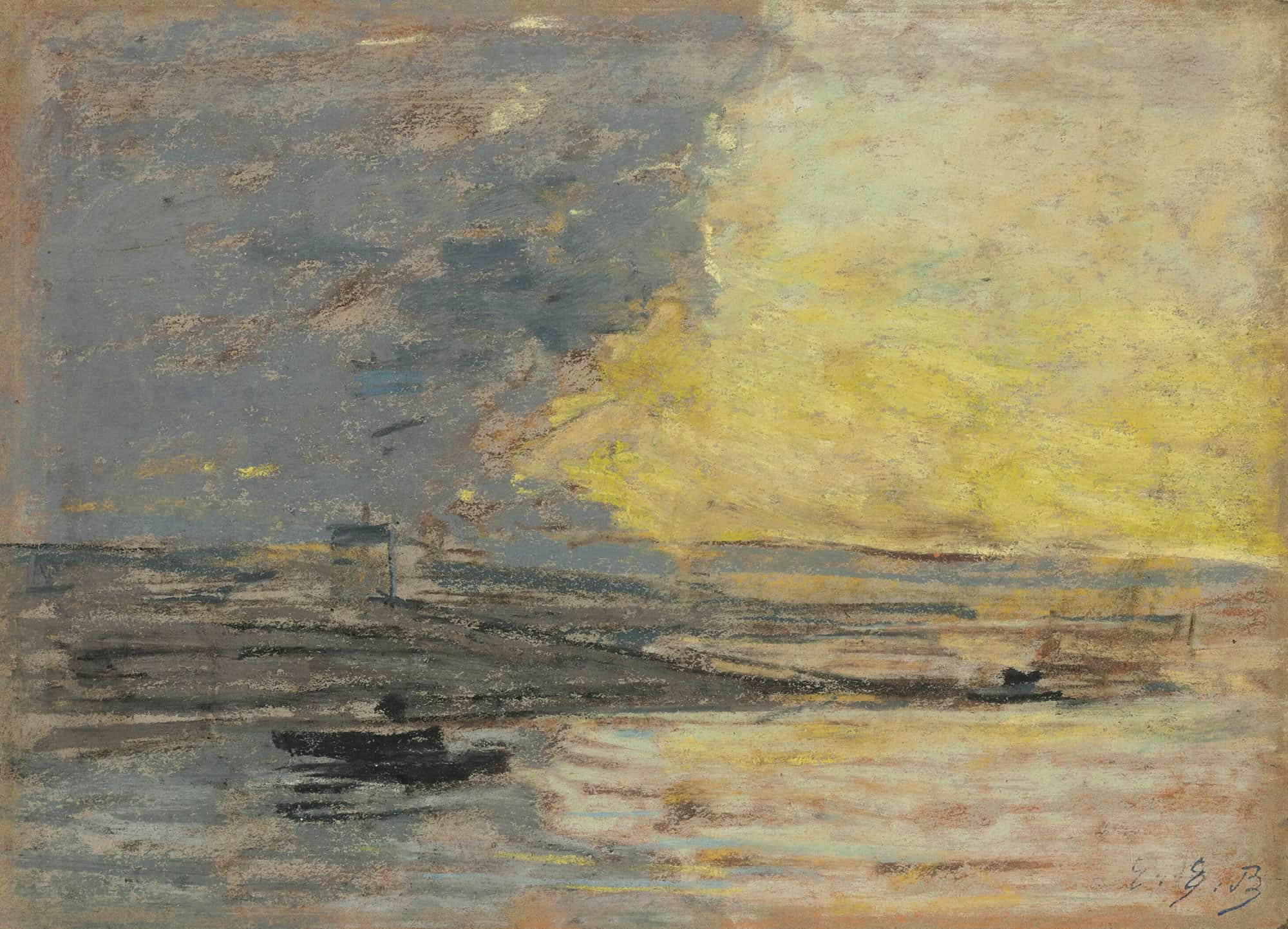 Seaside Port Of Honfleur by Eugene Boudin - Image 2
