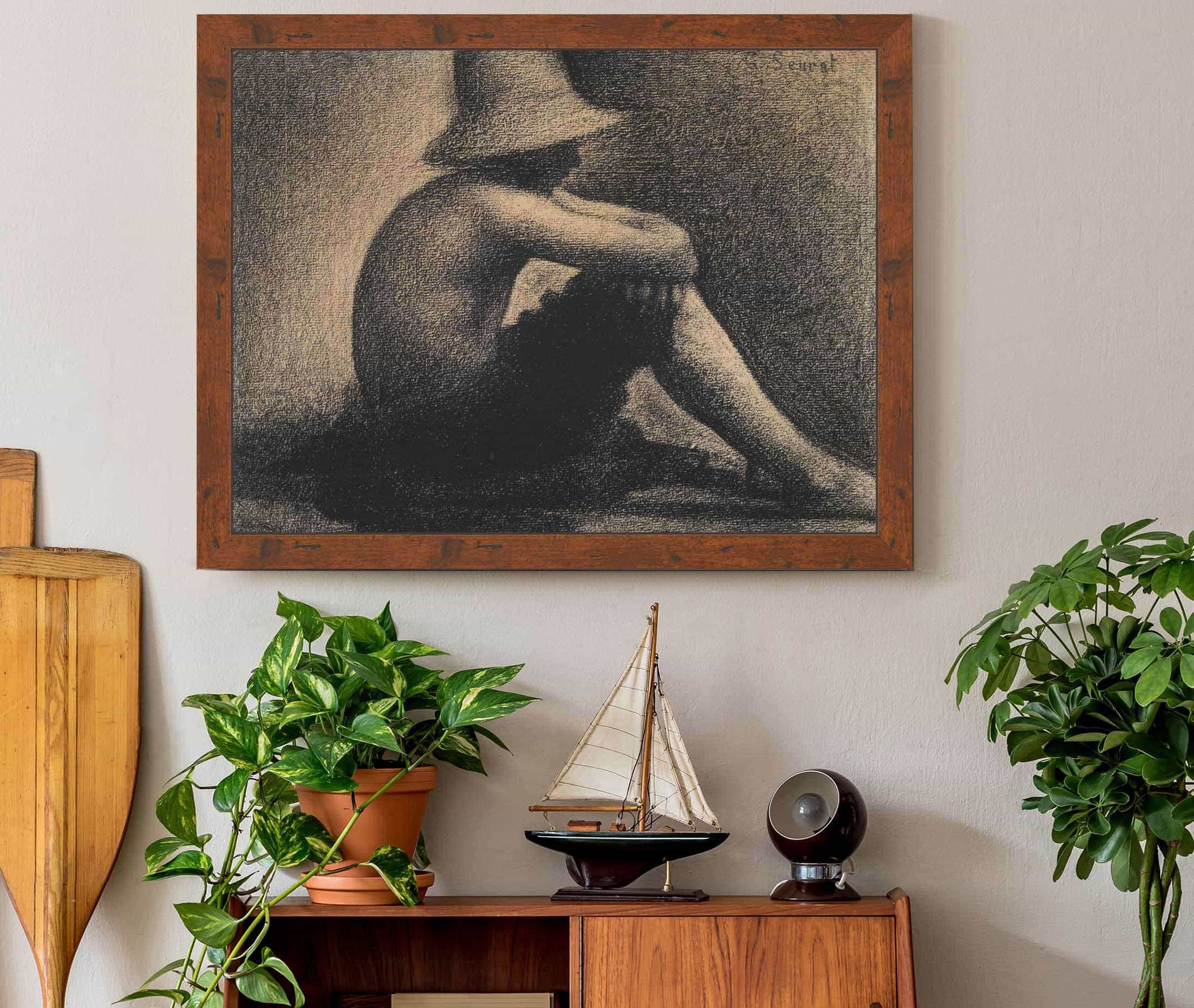 Seated Boy With Straw Hat Study For Bathers At Asnieres by Georges Seurat - Image 2