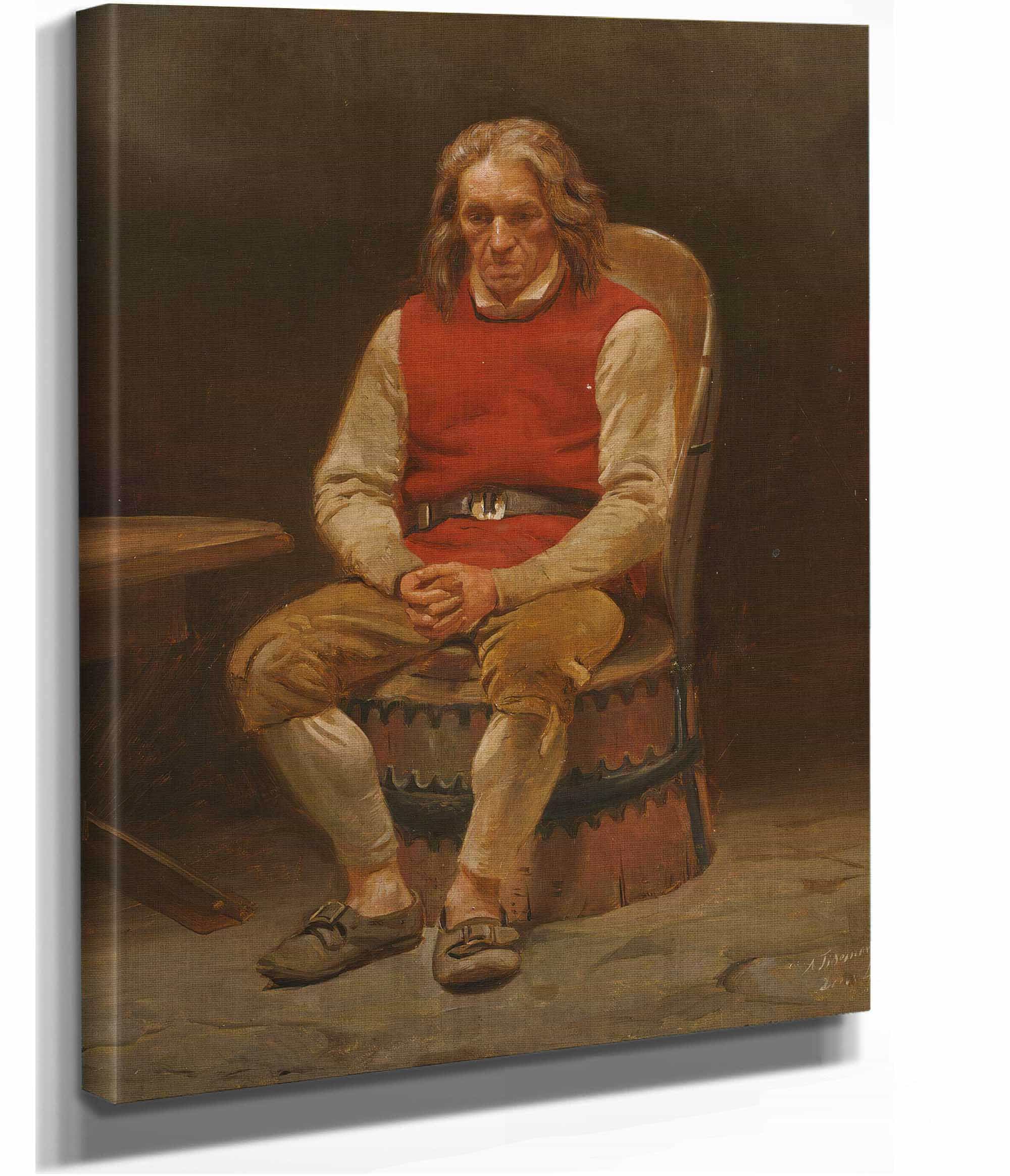 Seated Farmer Study For Haugianerne by Adolph Tidemand - Image 2