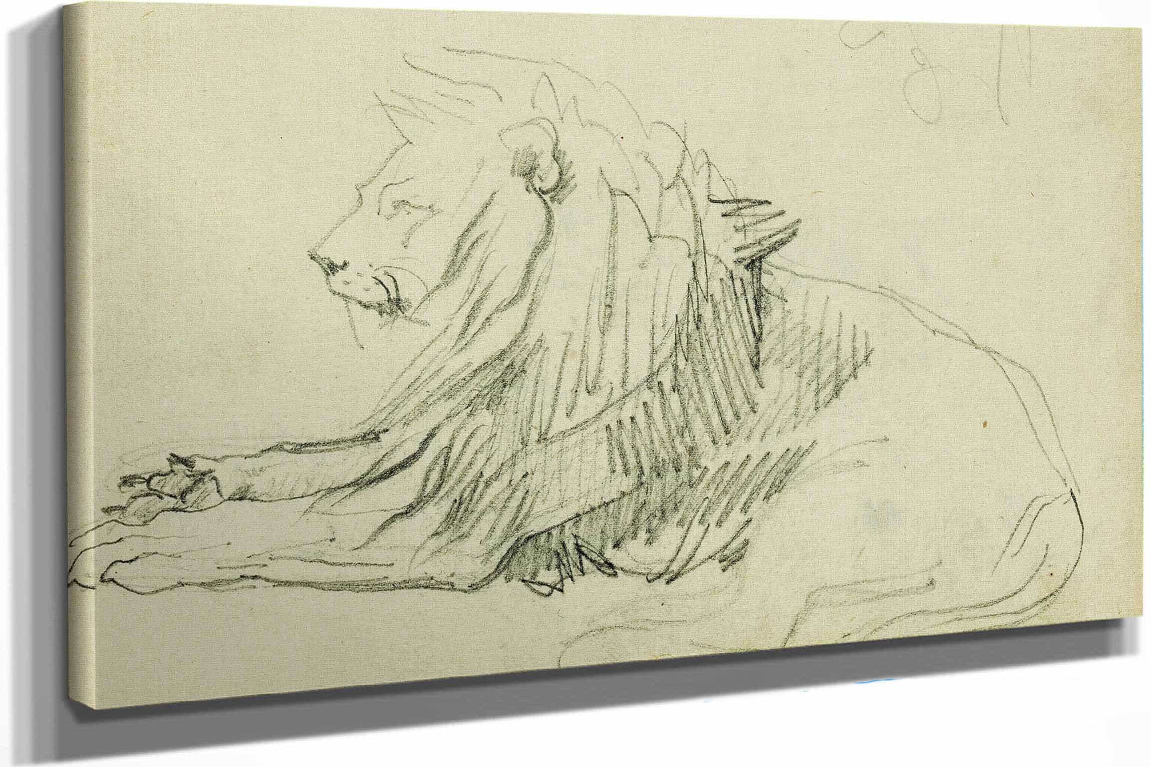 Seated Lion by Theodore Gericault - Image 2