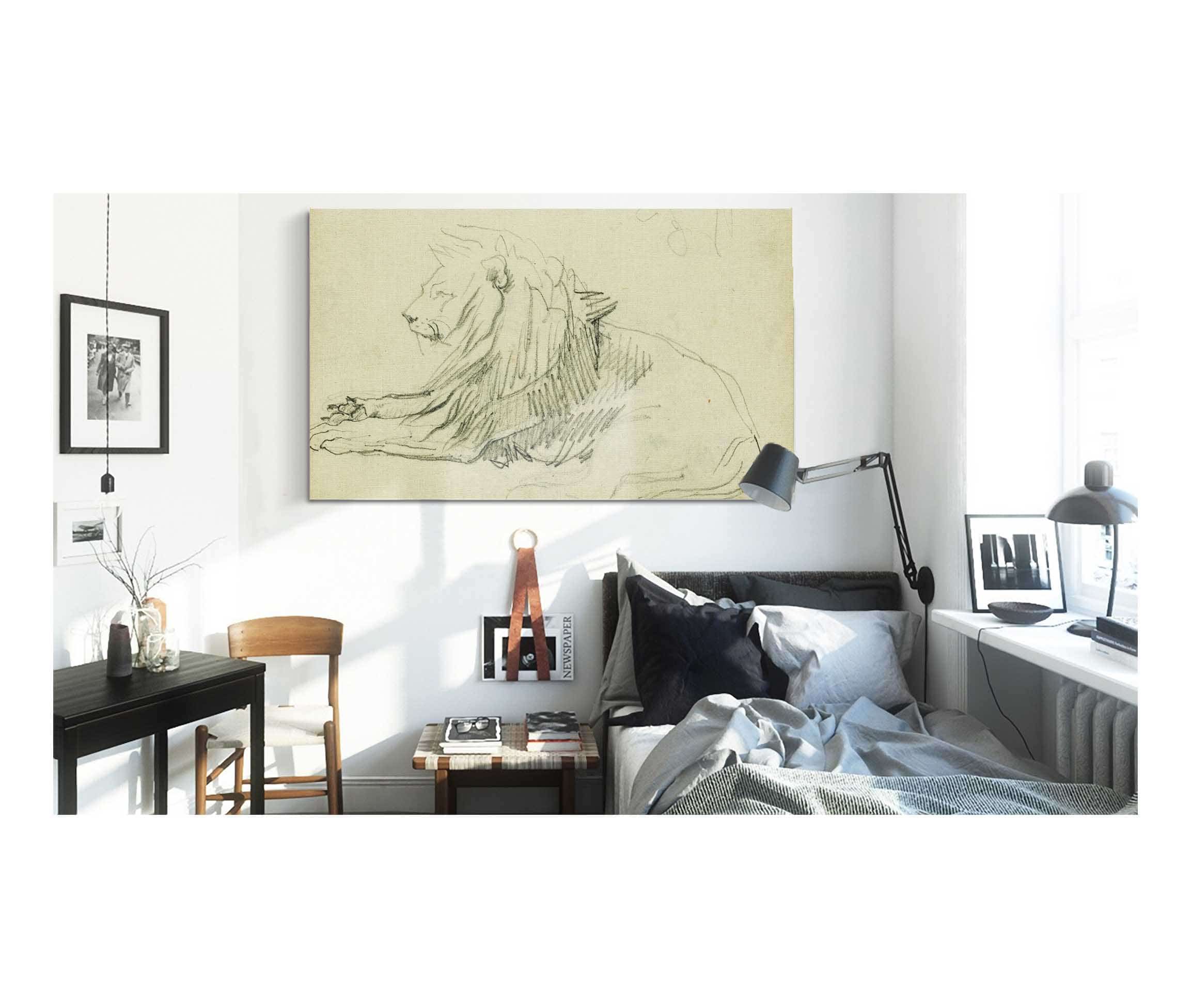 Seated Lion by Theodore Gericault - Image 4