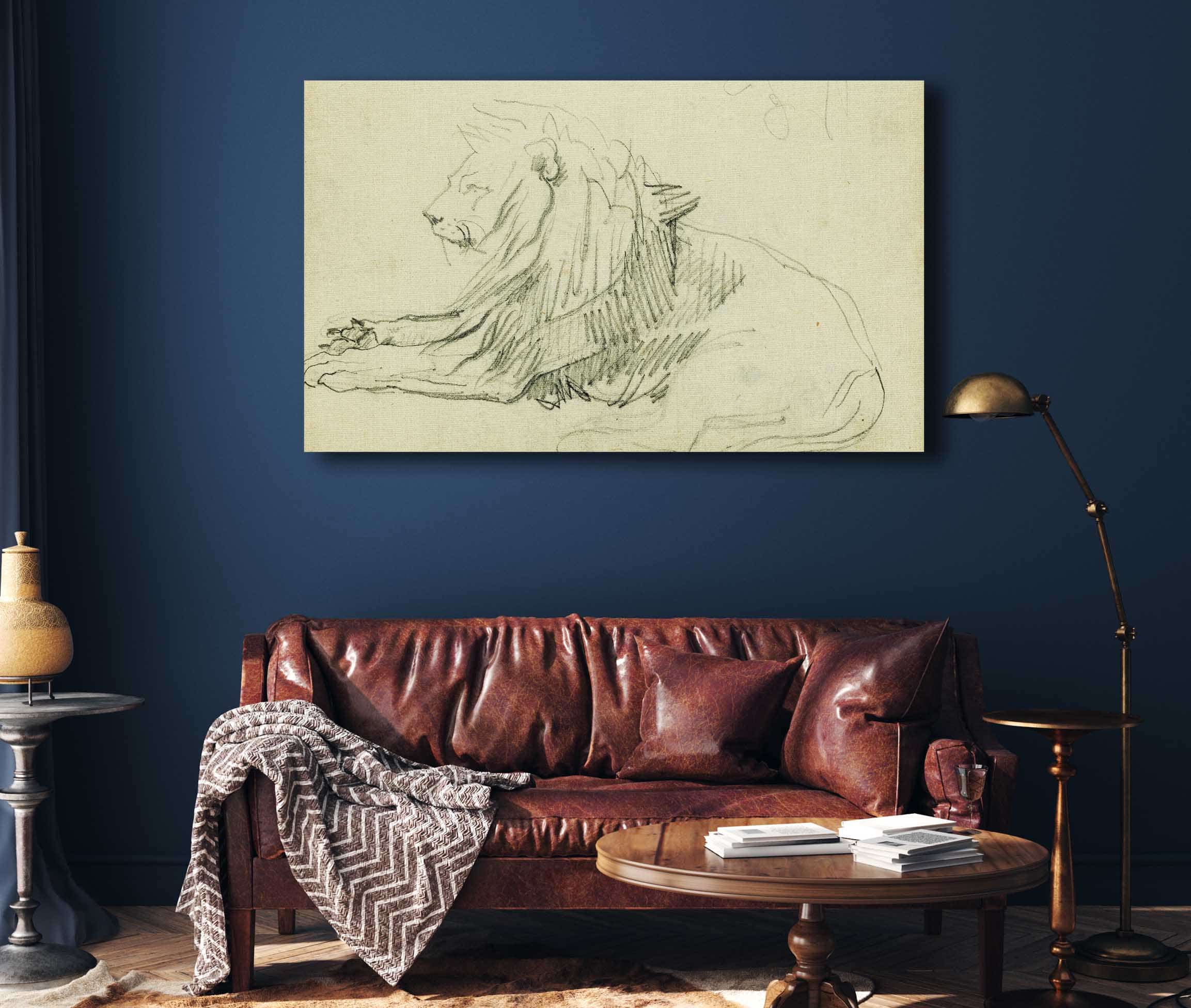 Seated Lion by Theodore Gericault - Image 5