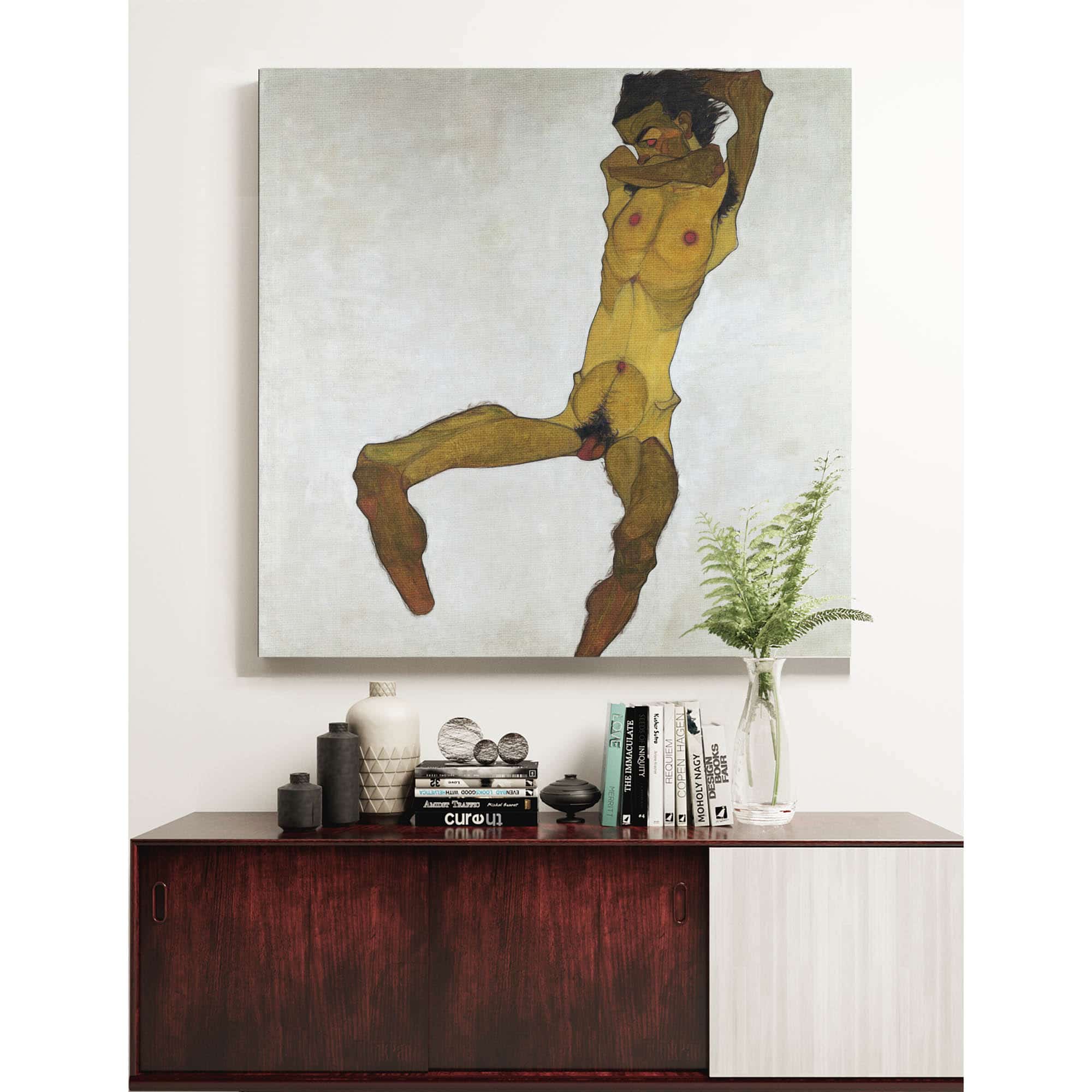 Seated Male Nude Self Portrait by Egon Schiele - Image 5