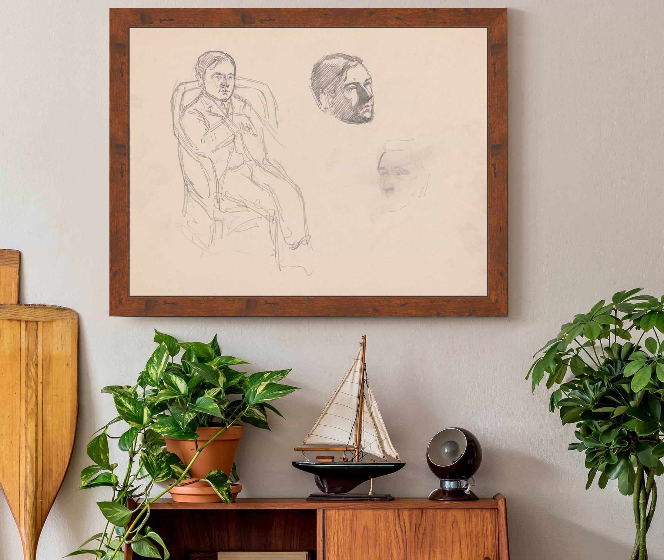 Seated Man And Two Heads by Jules Schmalzigaug - Image 3
